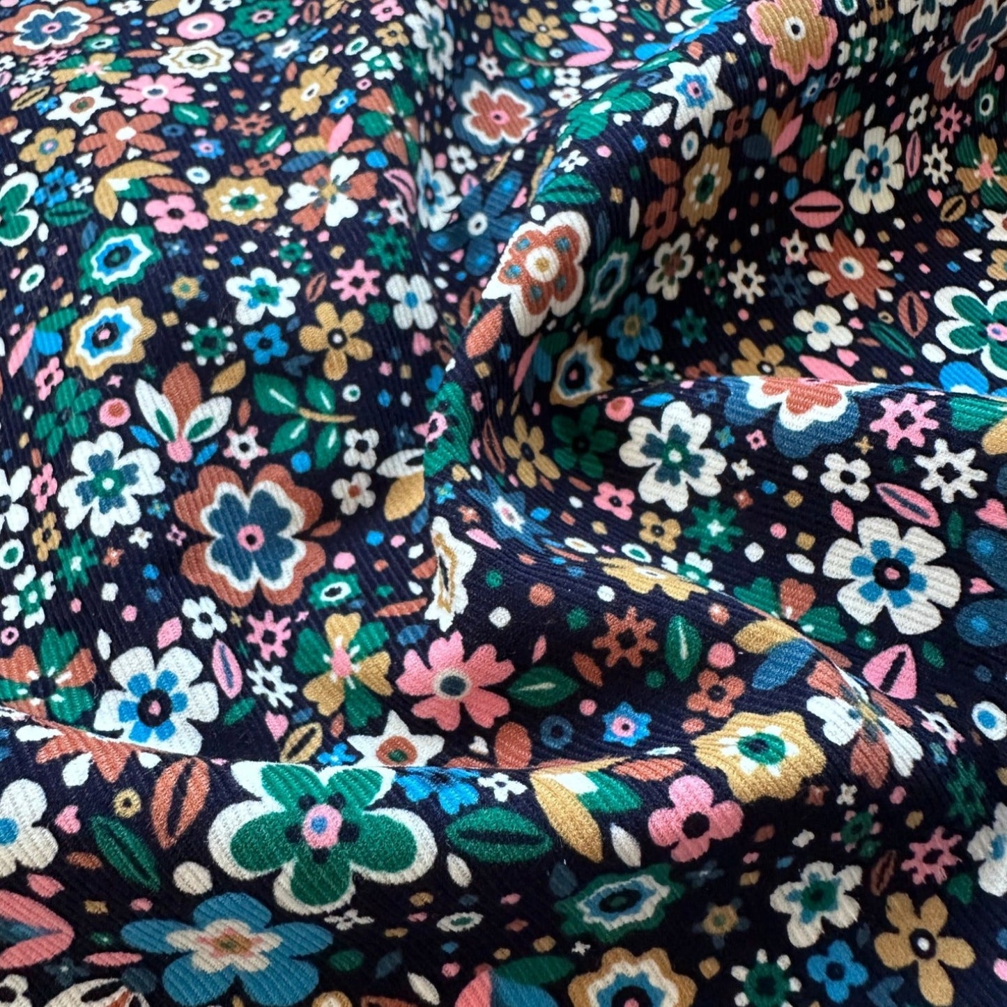 Florali 21 Wale Corduroy Fabric in Midnight - Dashwood Studio / Sholto Drumlanrig
