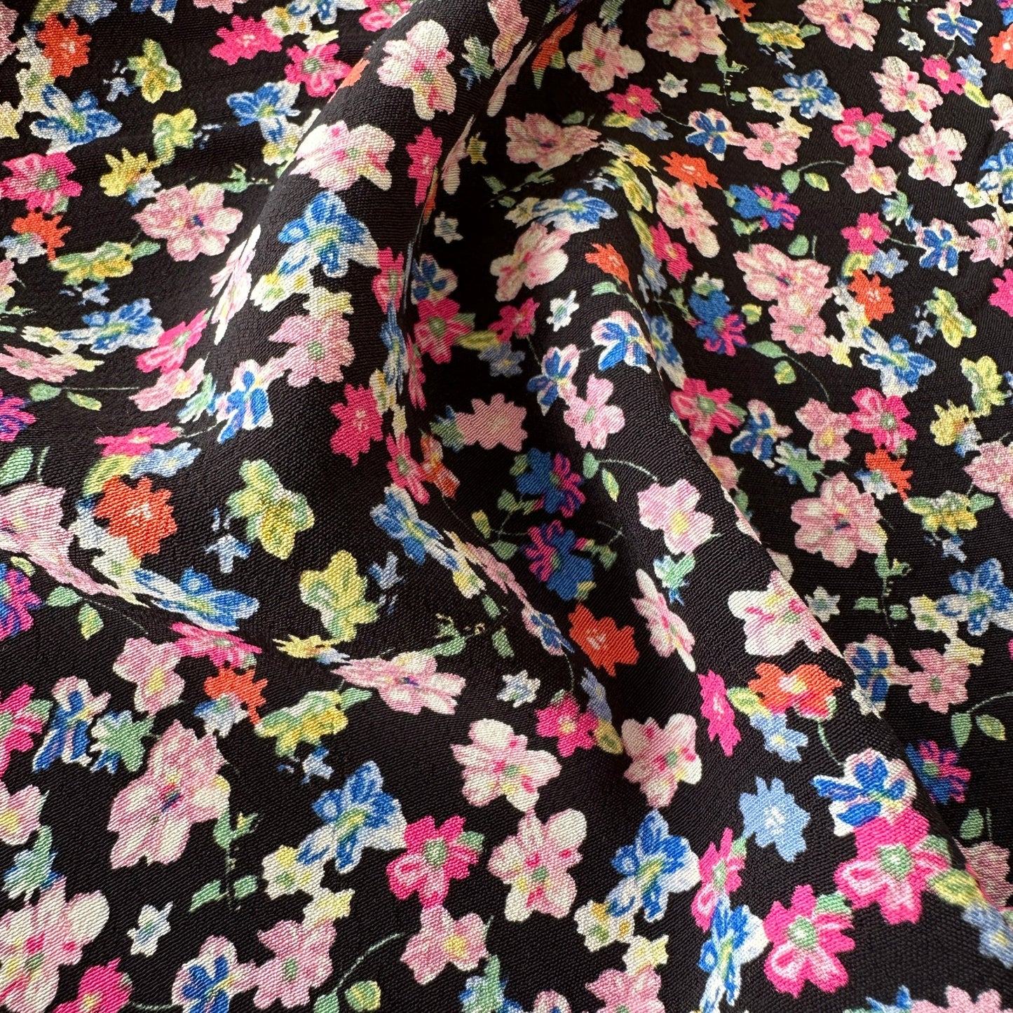 Scattered Flowers Viscose Crepe Fabric