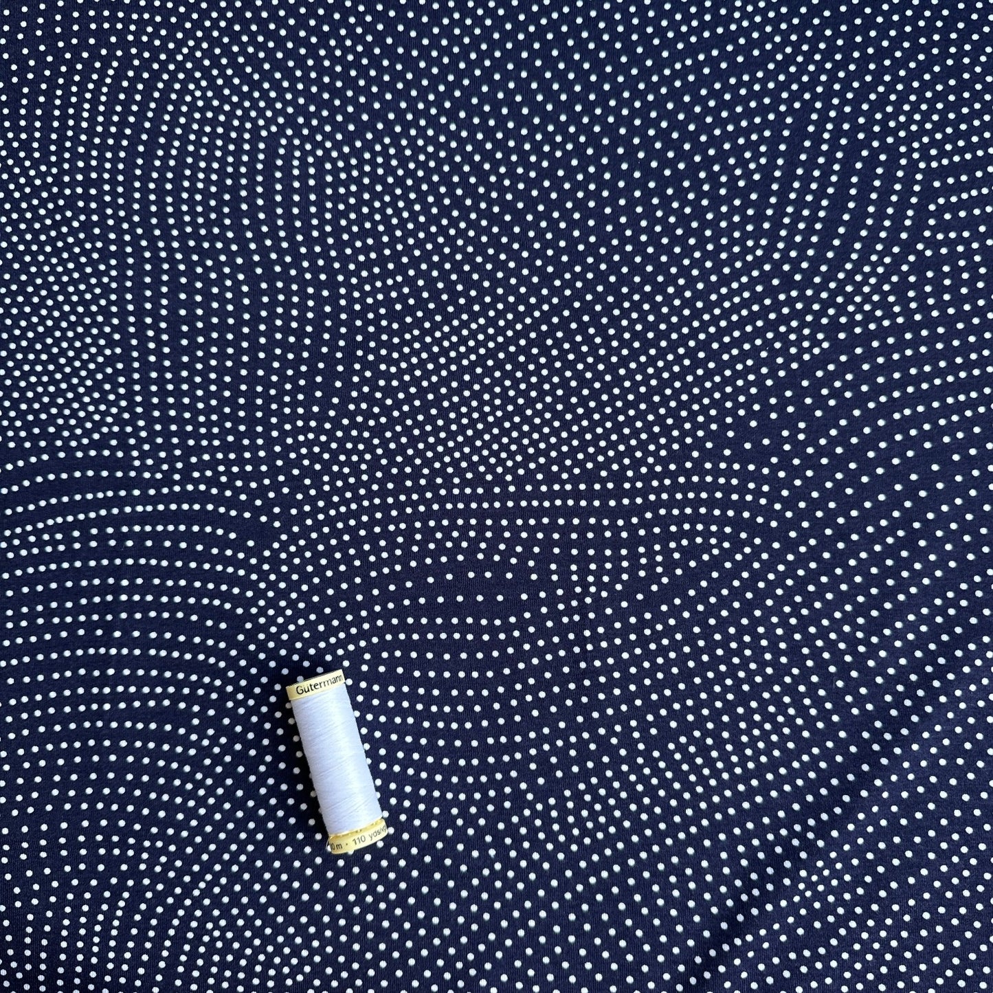 Spotty Viscose Jersey Fabric in Navy