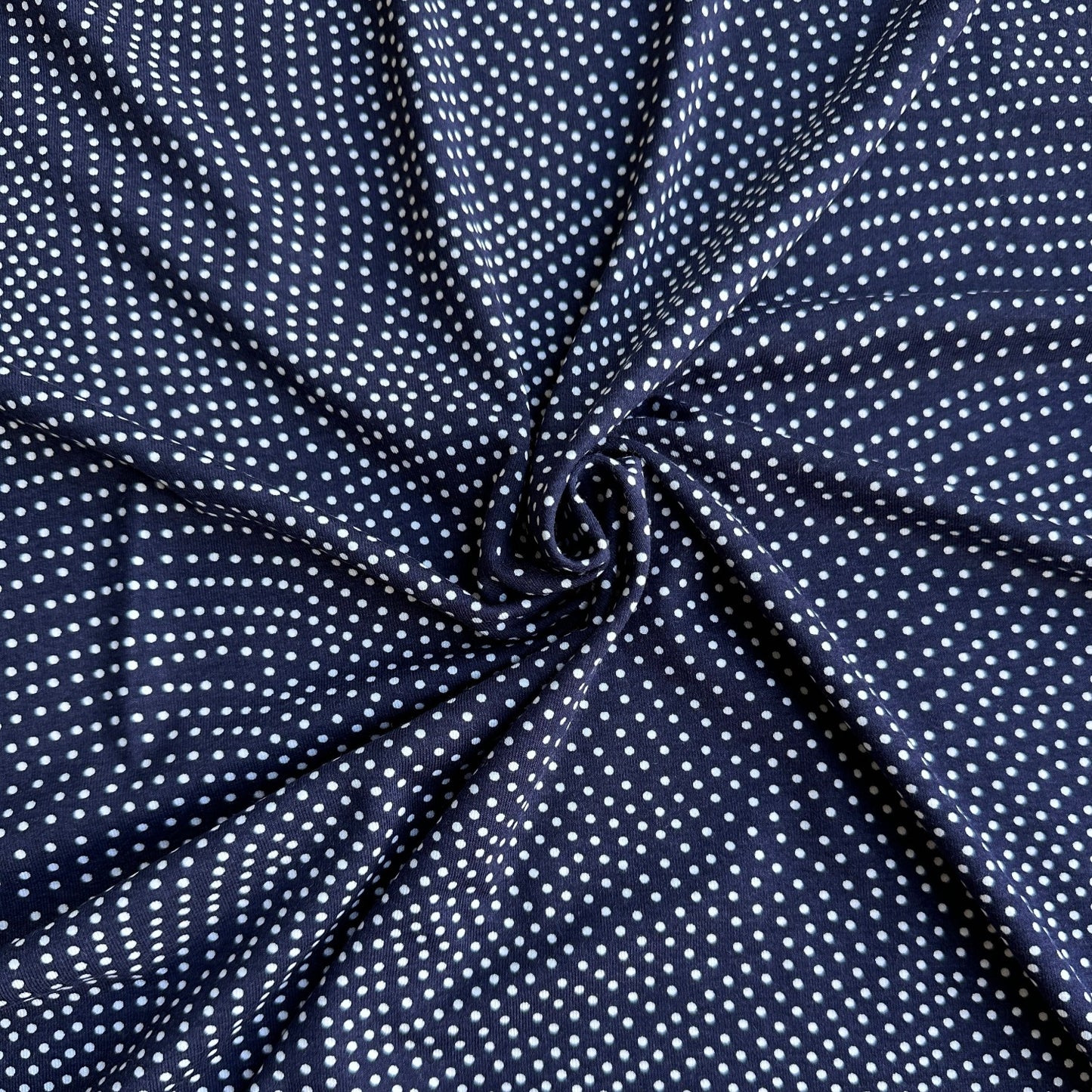 Spotty Viscose Jersey Fabric in Navy