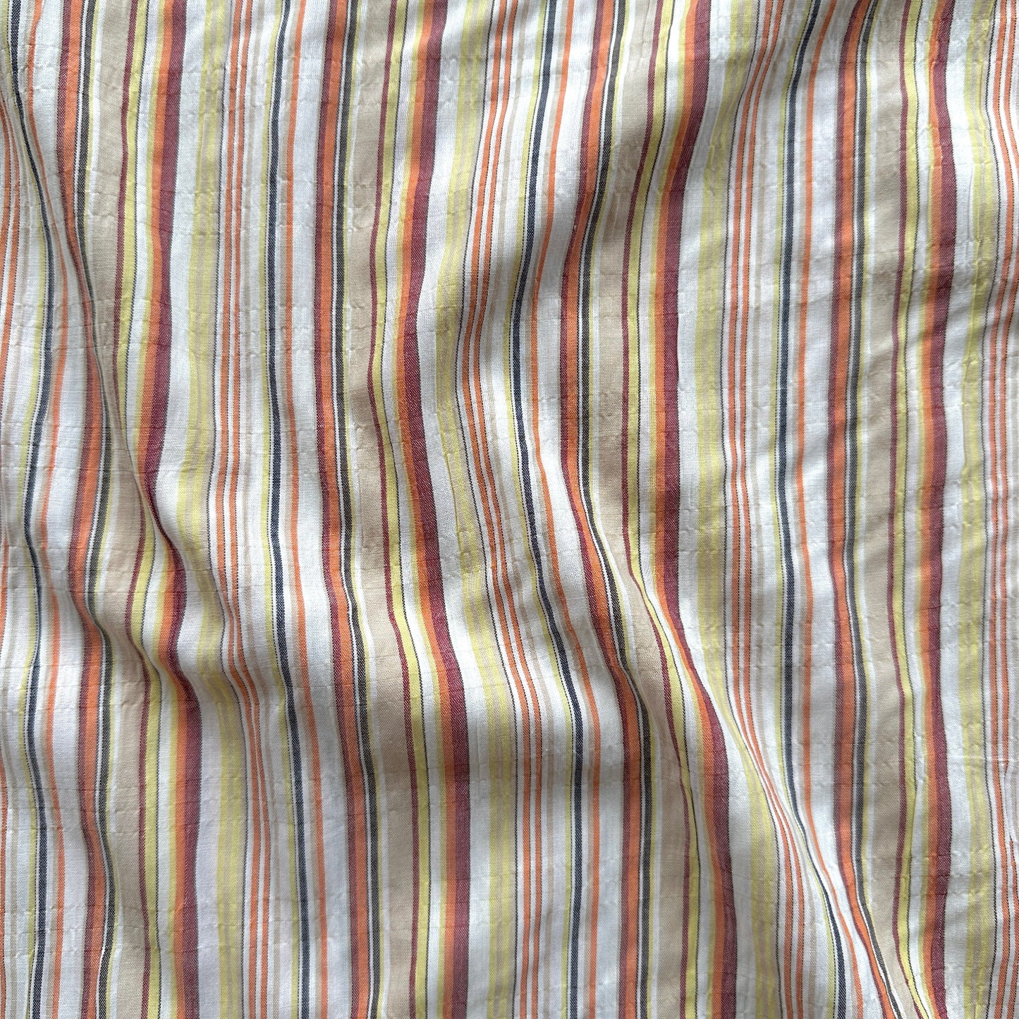 Stripe Cotton Fabric in Orange, Red & Yellow
