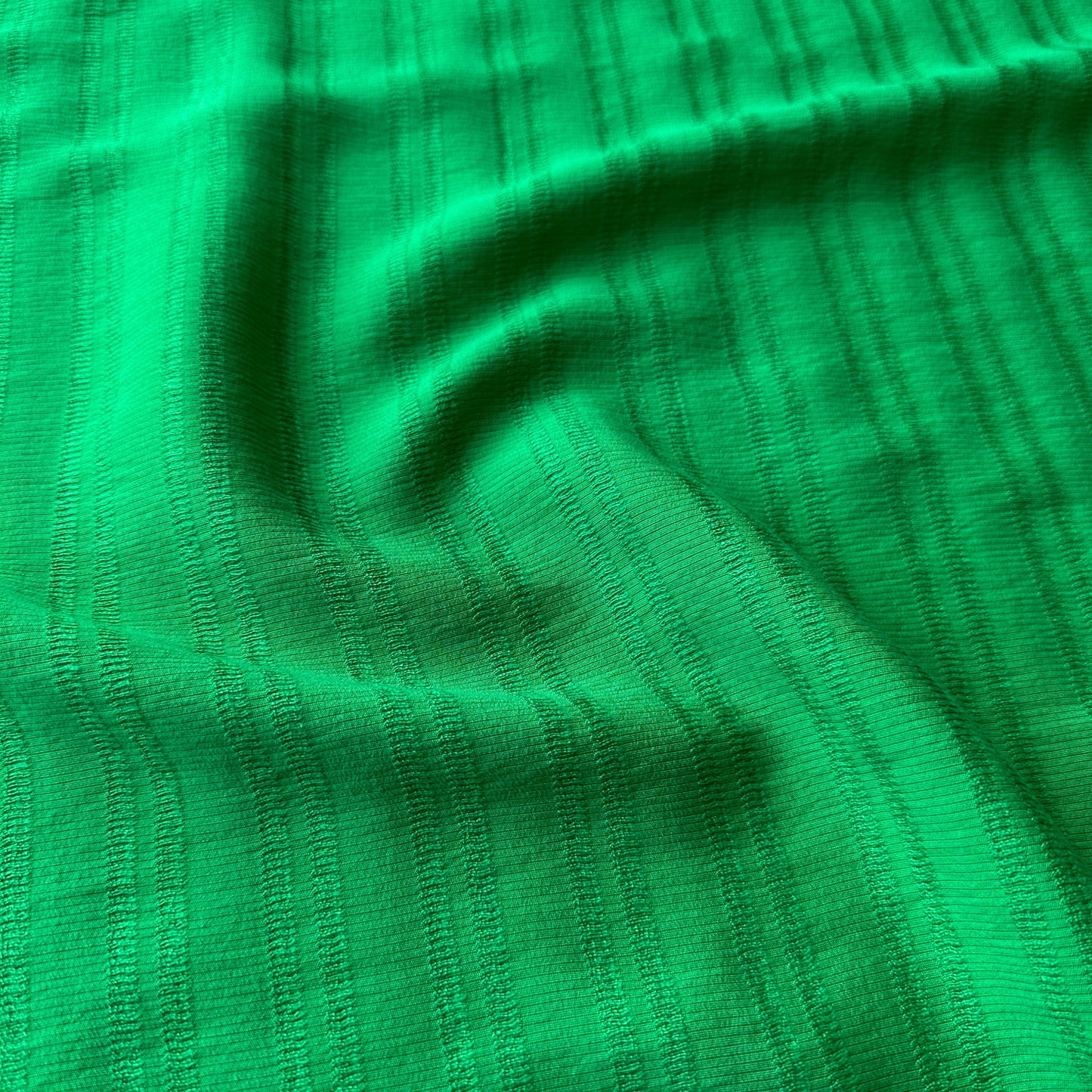 Stripe Cotton Viscose Jacquard Fabric in Emerald Green
