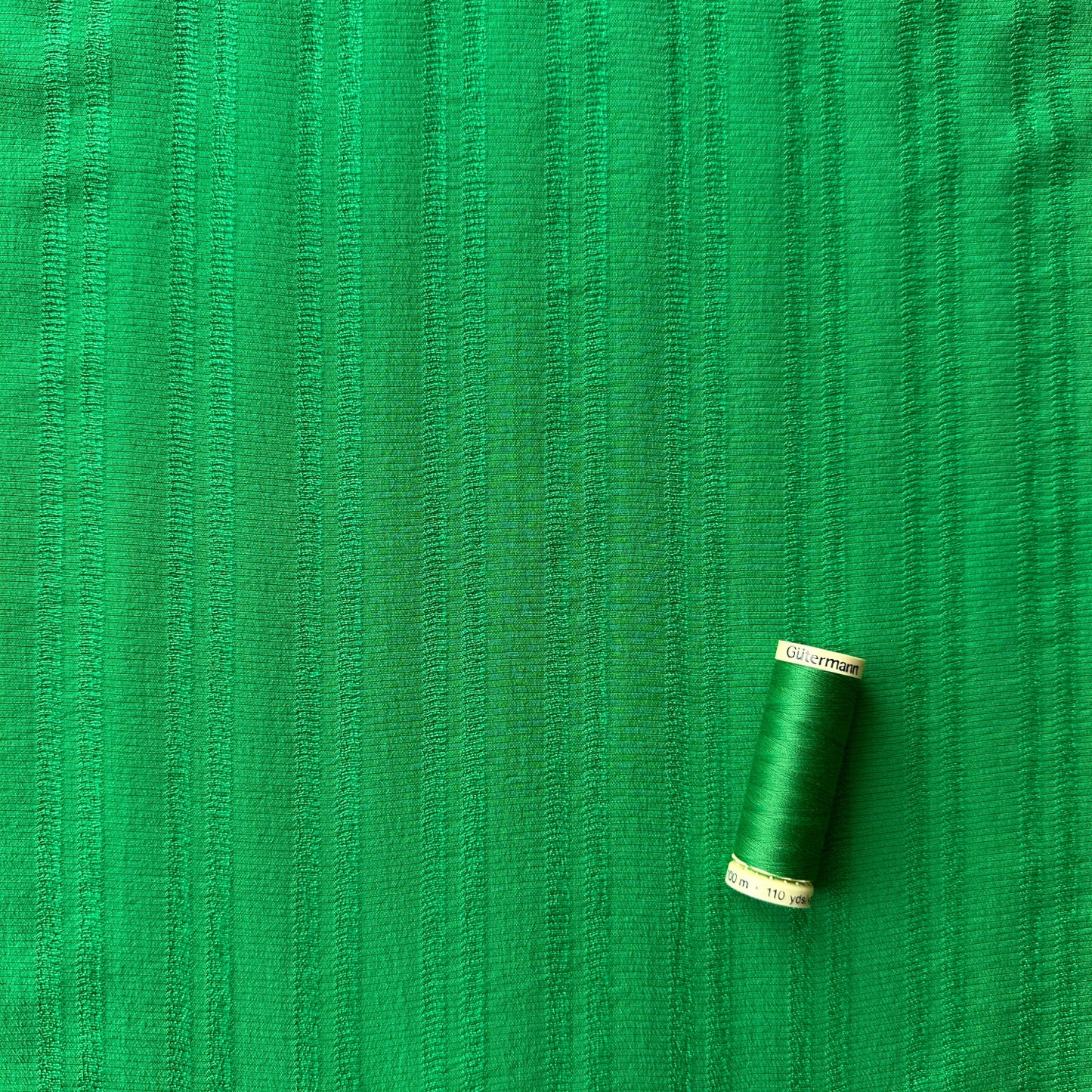 Stripe Cotton Viscose Jacquard Fabric in Emerald Green
