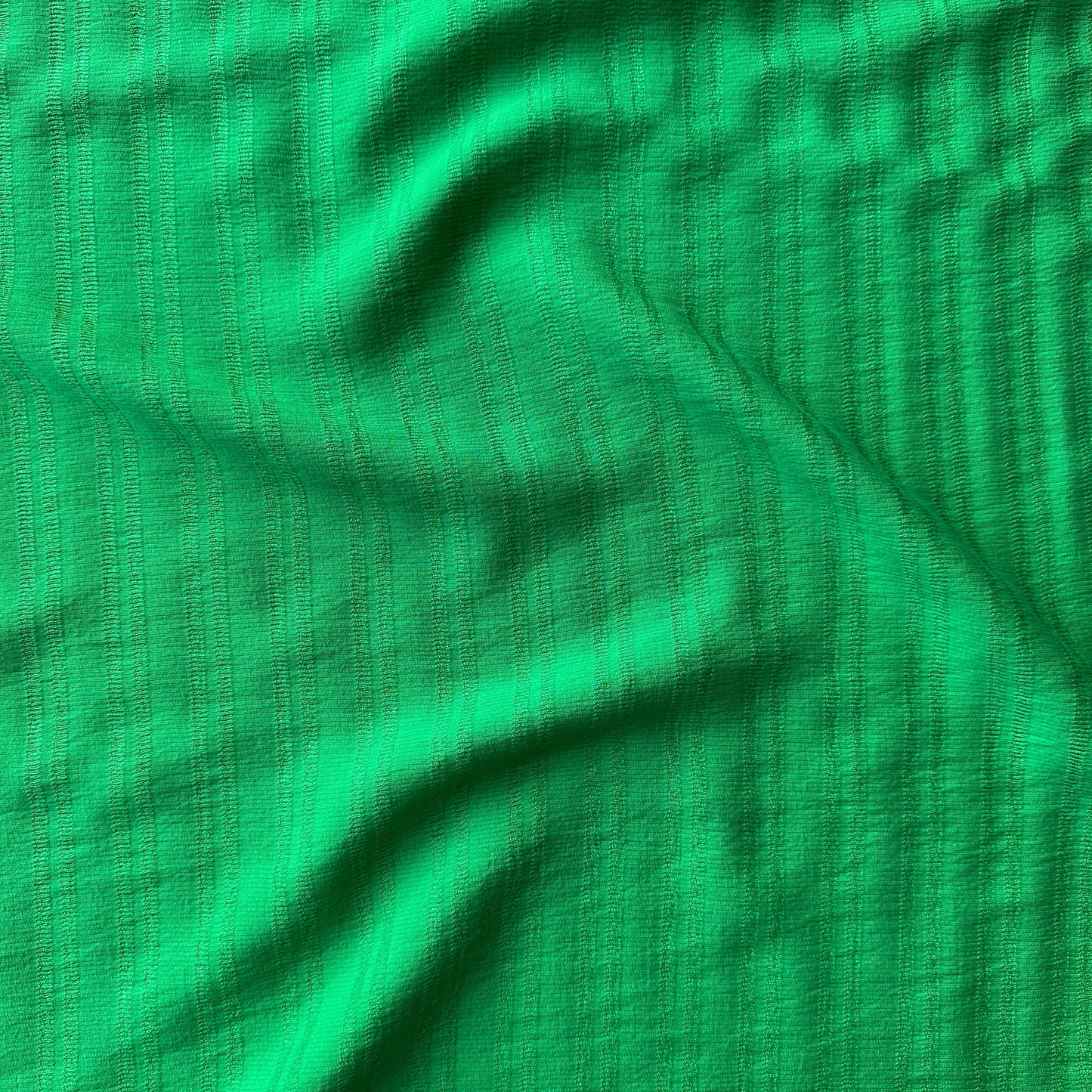 Stripe Cotton Viscose Jacquard Fabric in Emerald Green