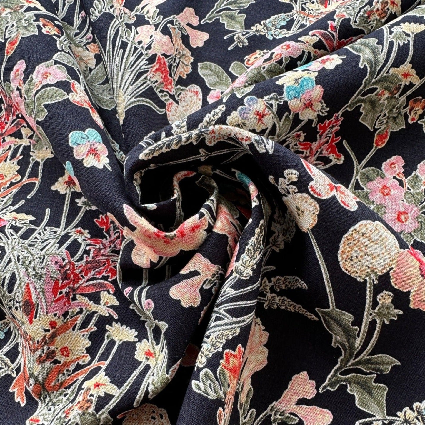Summer Garden Linen Viscose Fabric - 80cm