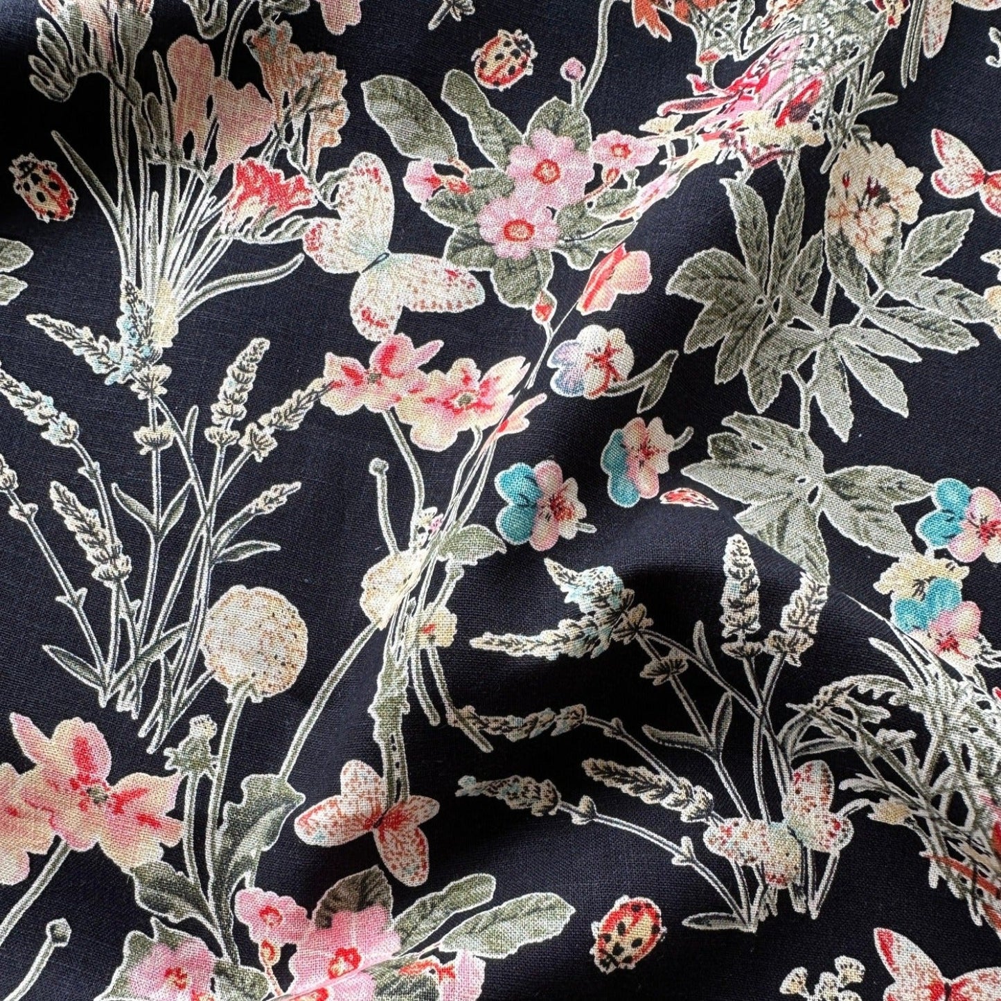 Summer Garden Linen Viscose Fabric - 80cm