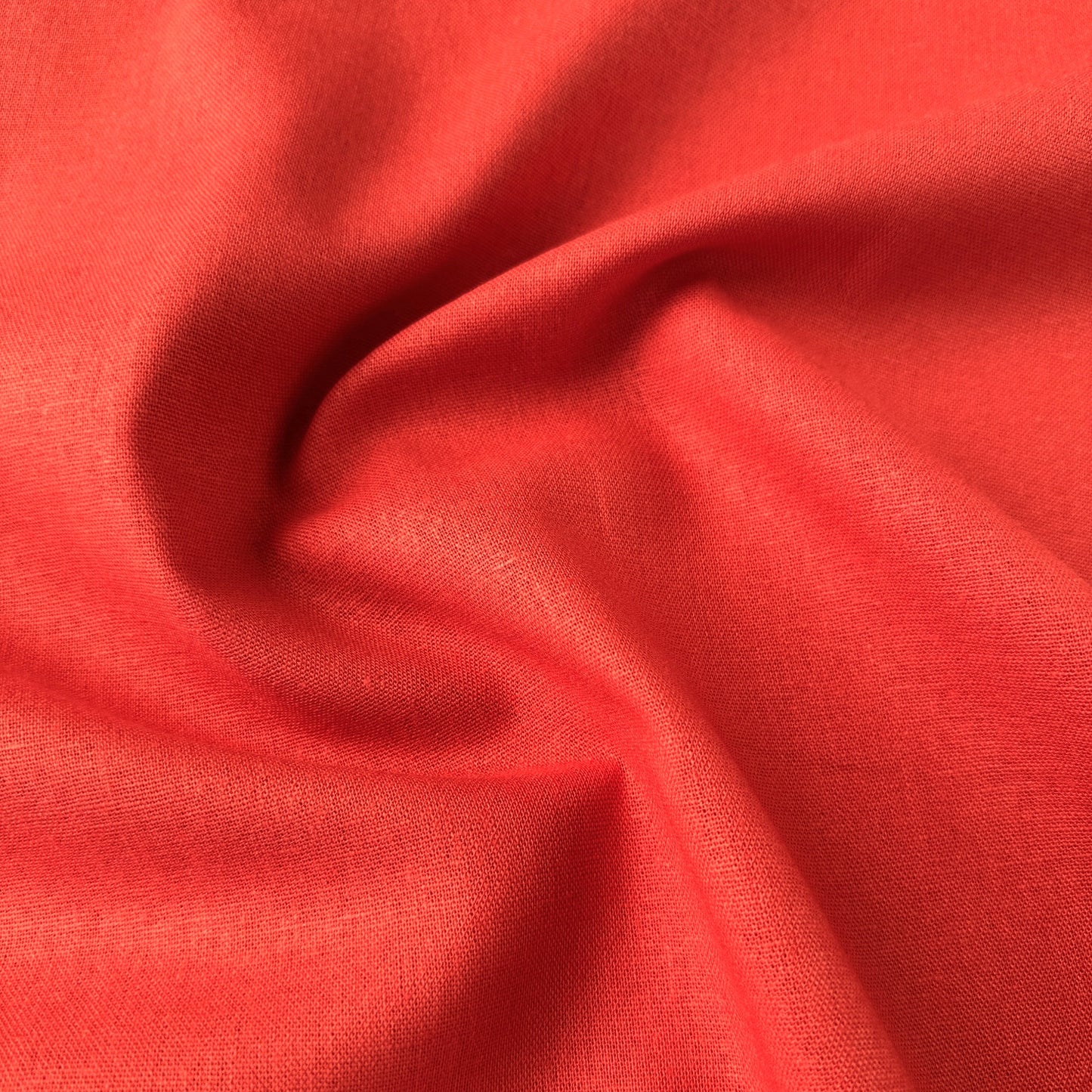 Close up of Terracotta Viscose Linen Fabric
