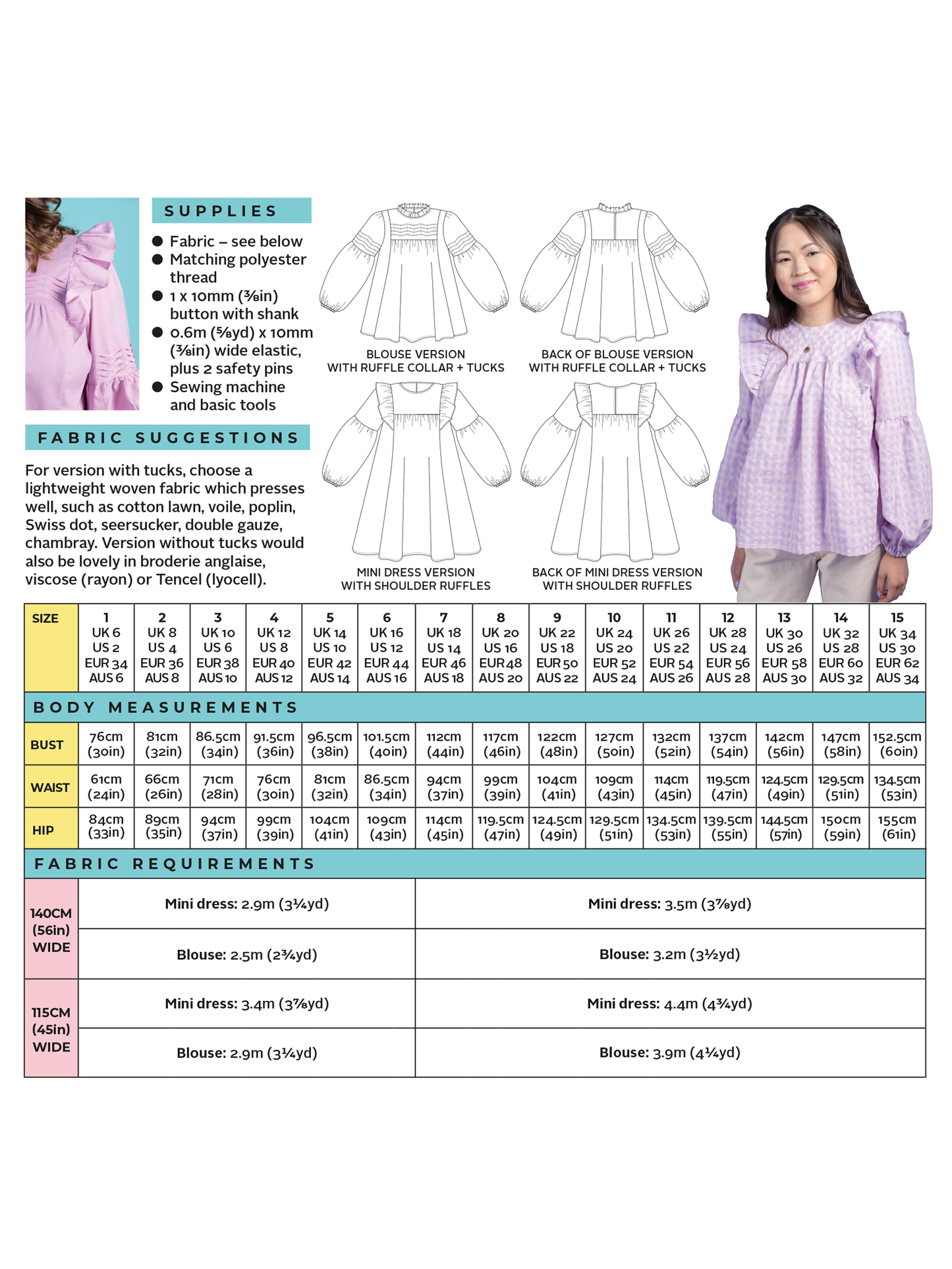 Marnie Blouse and Mini Dress Sewing Pattern - Tilly and the Buttons