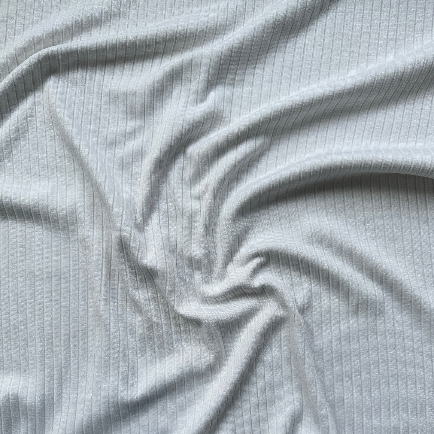 White Rib Knit Viscose Jersey Fabric