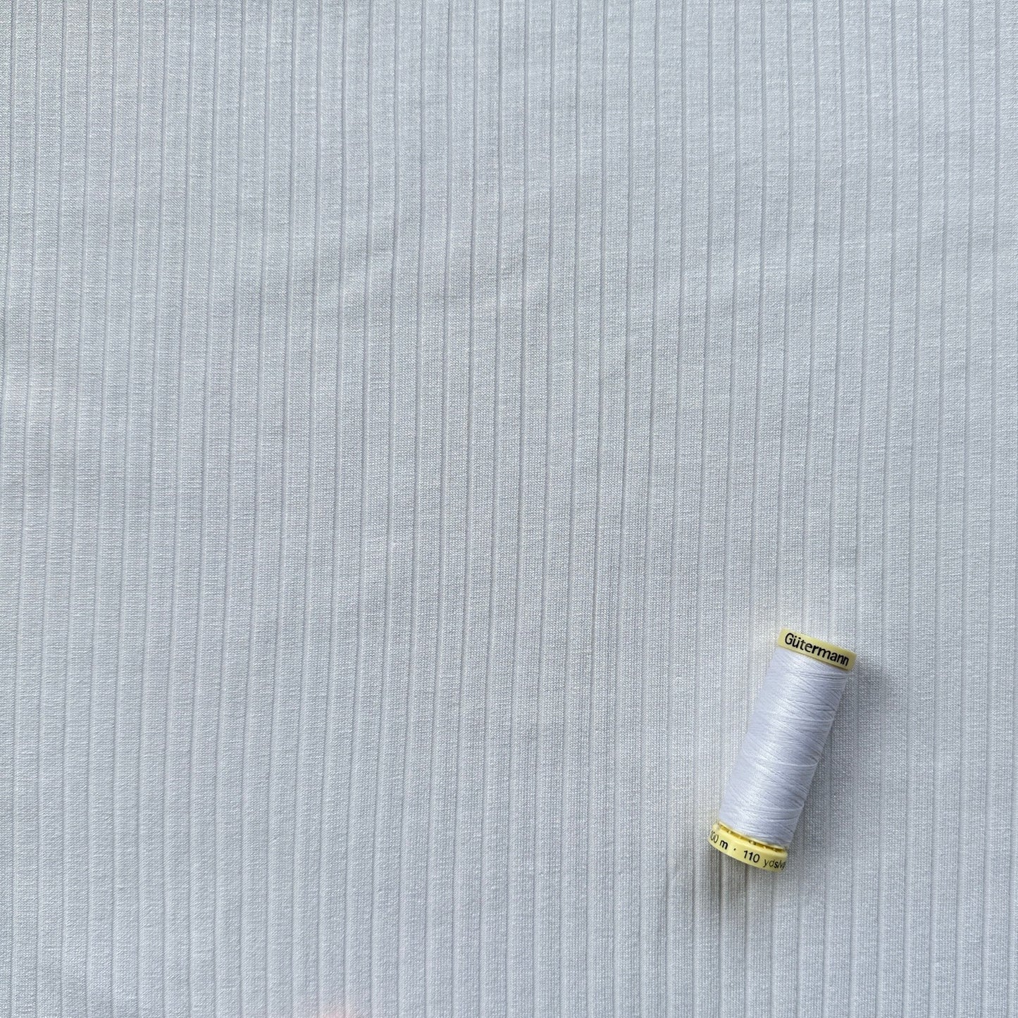 White Rib Knit Viscose Jersey Fabric