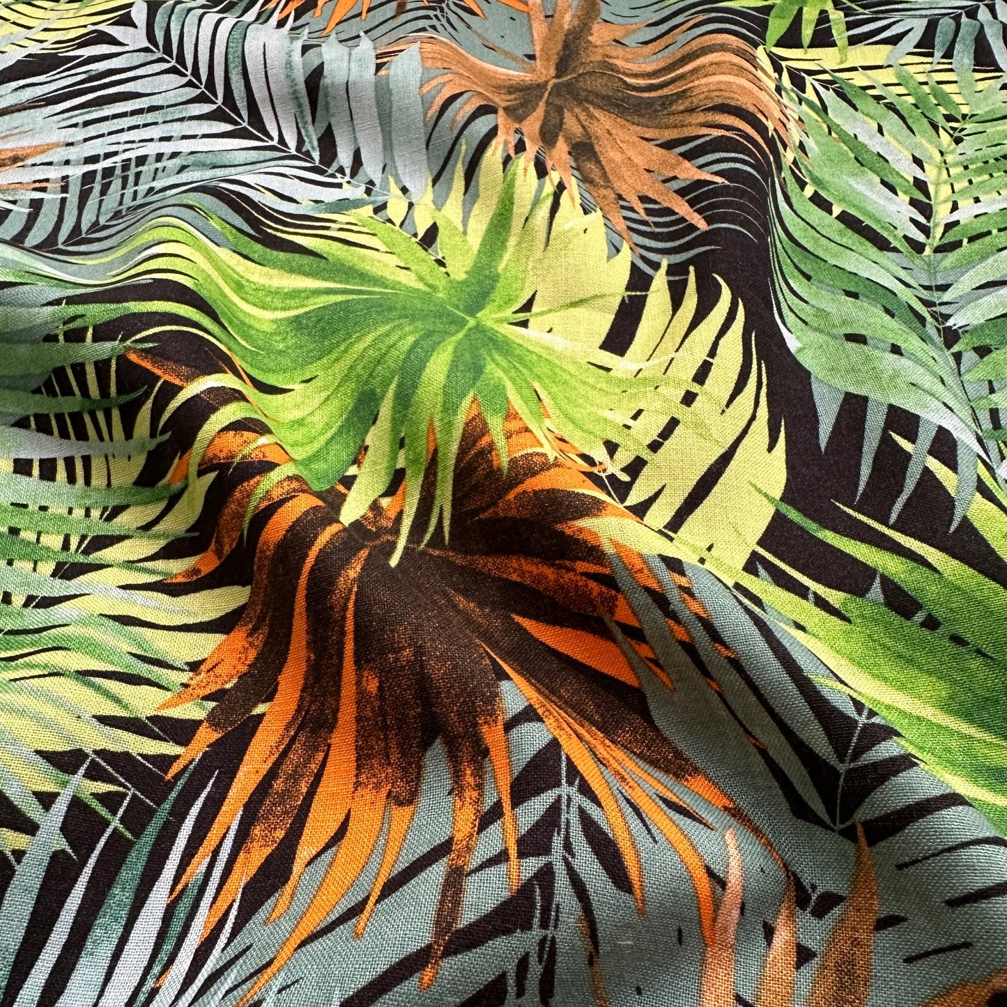 Willow Linen Viscose Fabric in Black