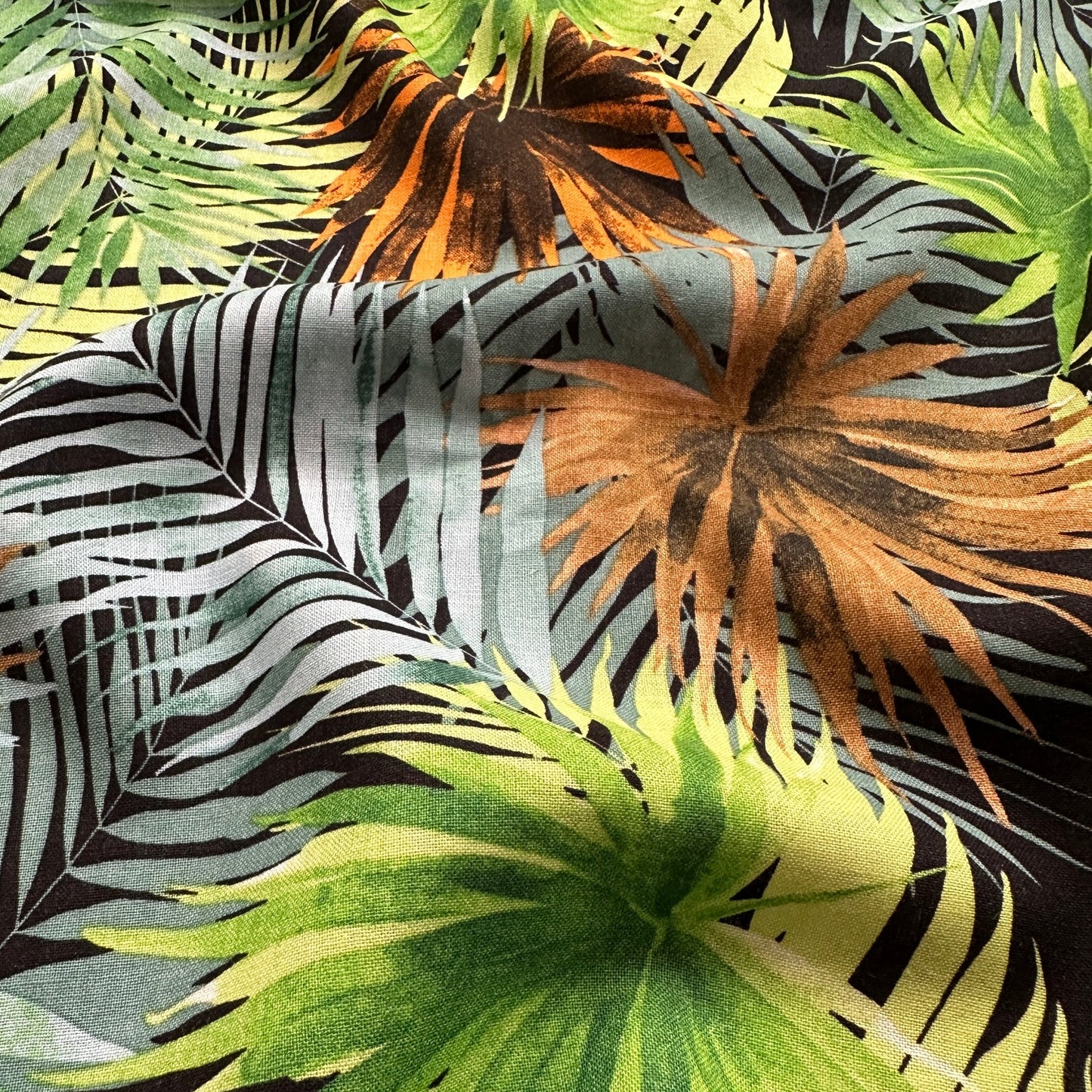 Willow Linen Viscose Fabric in Black