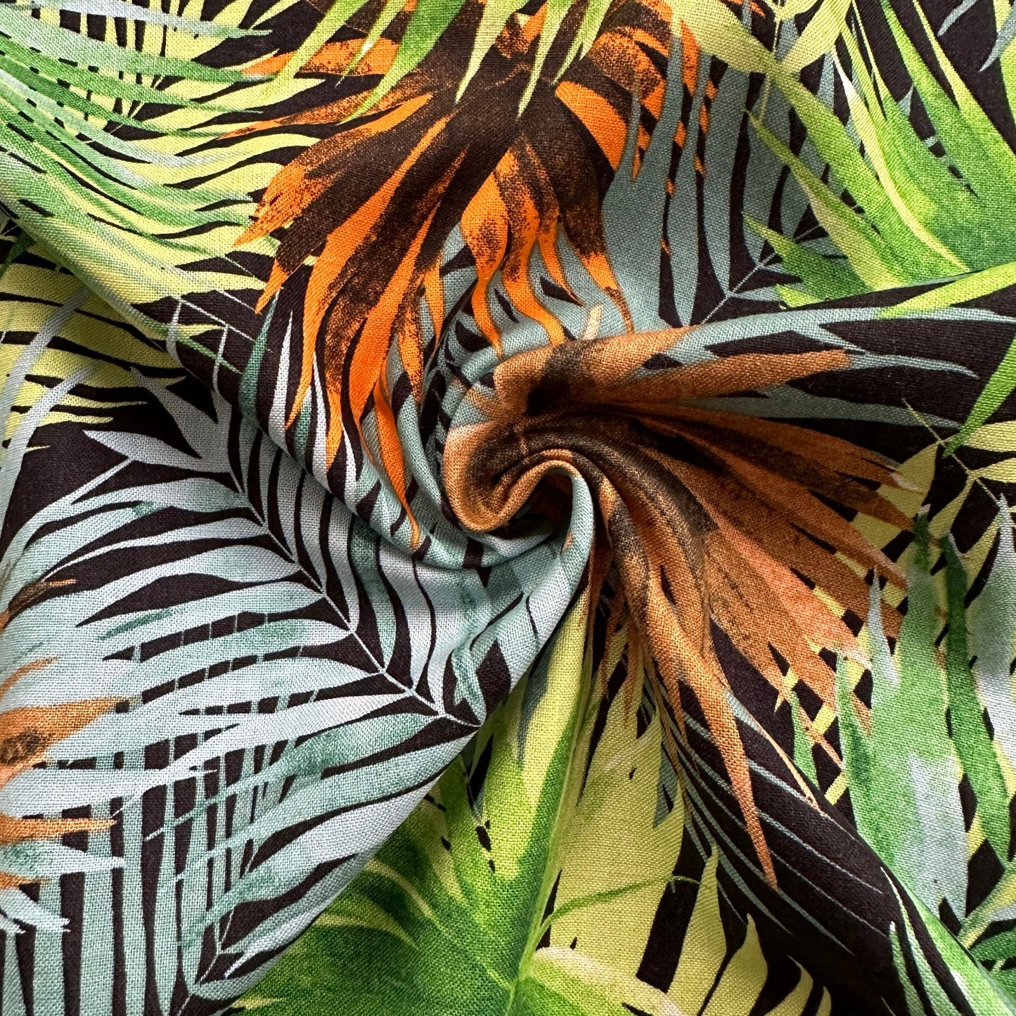 Willow Linen Viscose Fabric in Black