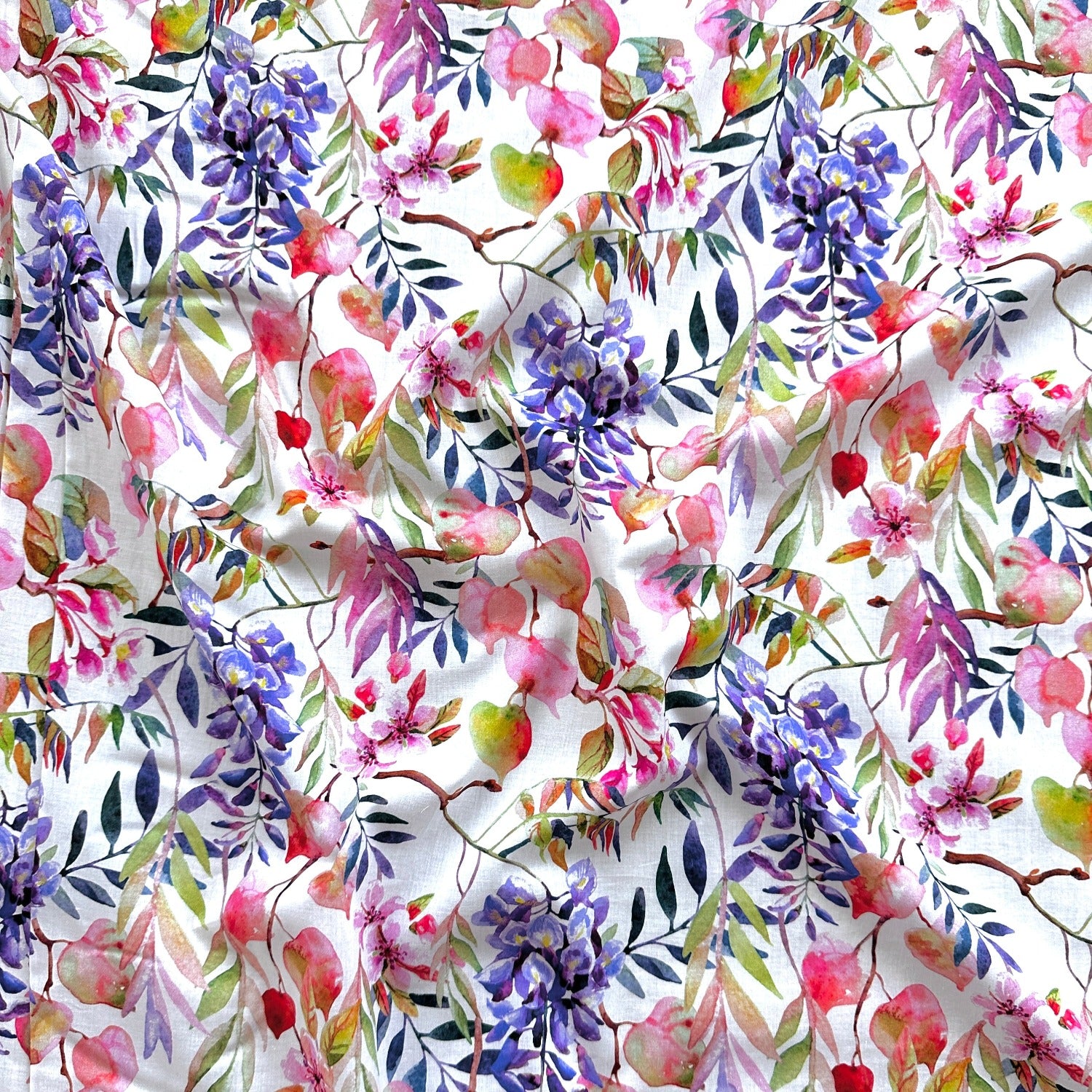cotton lawn dress fabric uk Blue Floral Cotton Lawn Fabric | Thelma