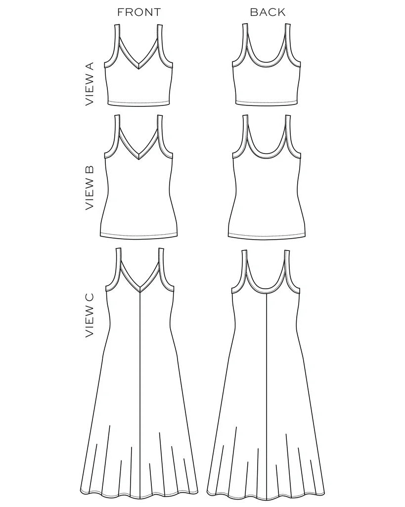 Zoey Tank & Dress Sewing Pattern (Size 0 - 18) - True Bias