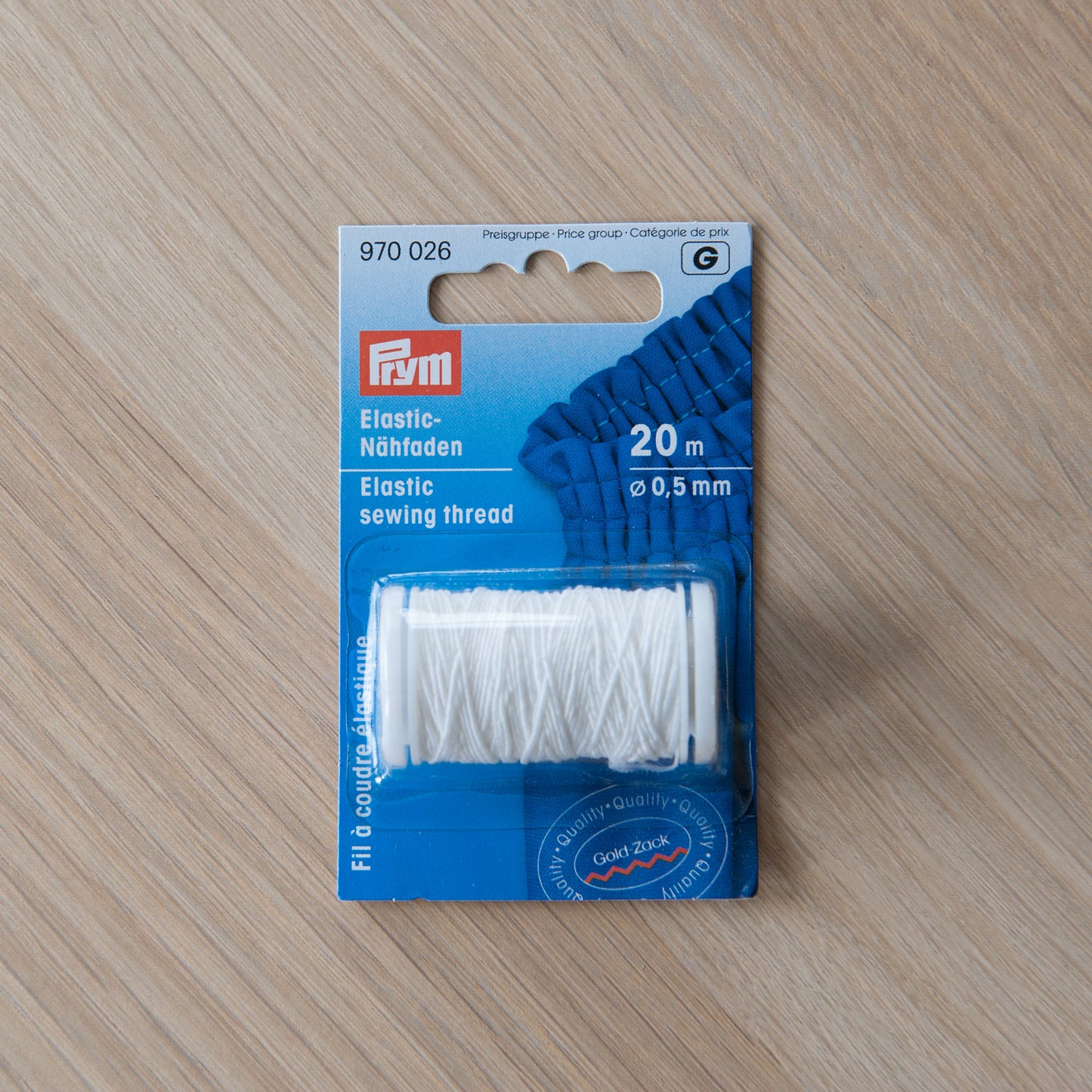 970026 | Prym Elastic Sewing Thread 20m x 0.5mm in White