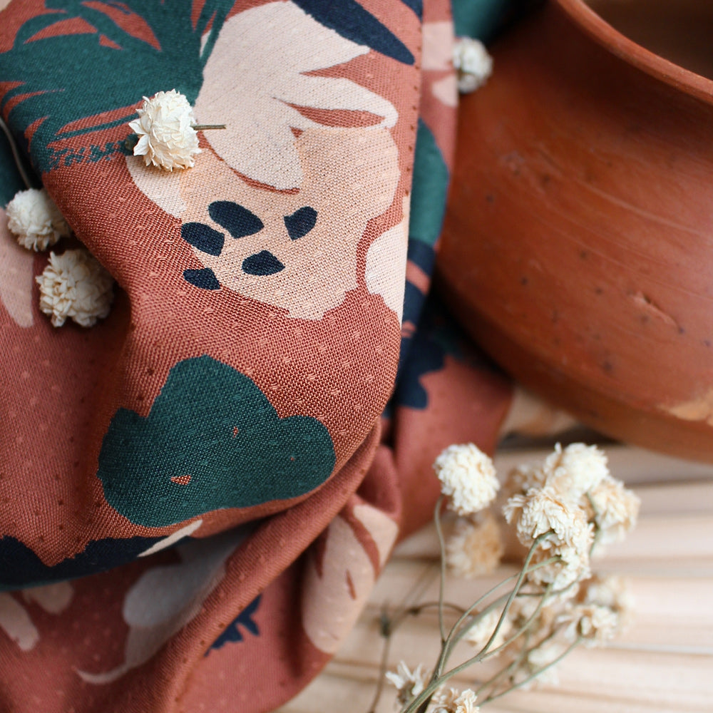 Atelier Brunette - Posie Chesnut Viscose Dobby Fabric - 1.85m Piece