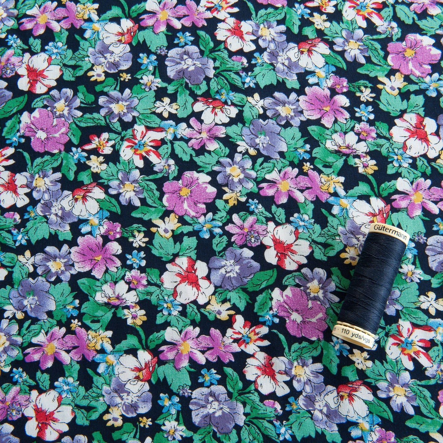 Audrey Viscose Fabric in Navy - 85cm