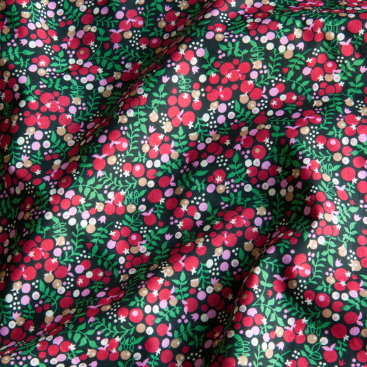 Berries Pima Cotton Lawn Fabric in Red