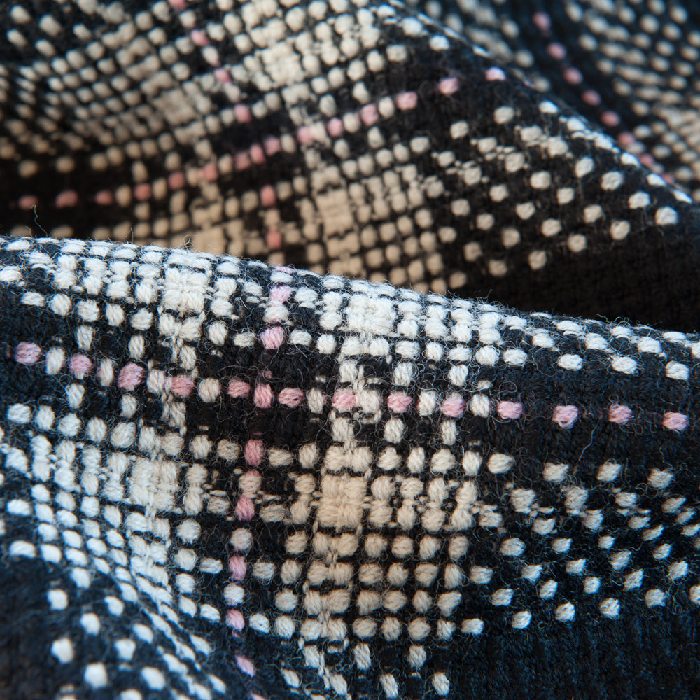 Black, White and Pink Check Wool