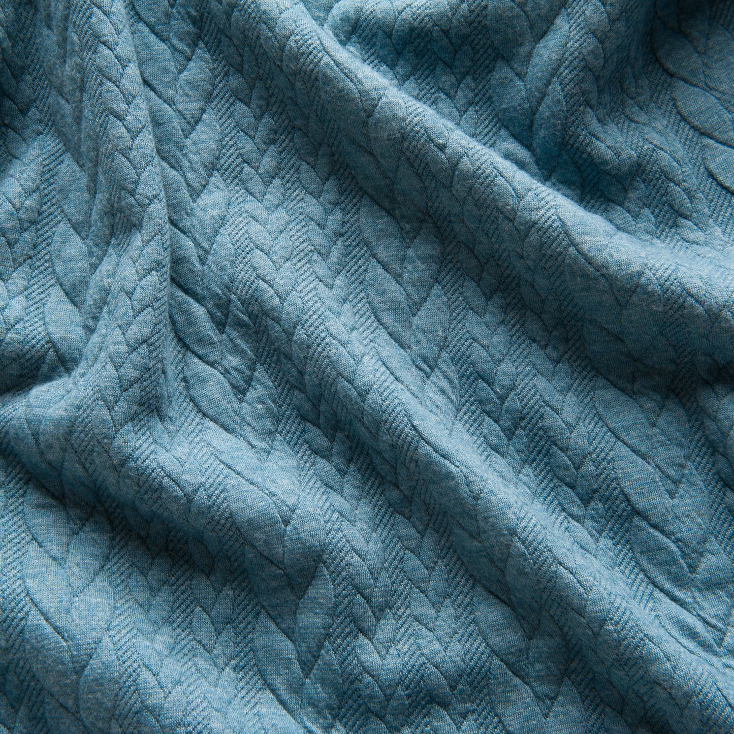 Cable Knit Jacquard Jersey - Aqua