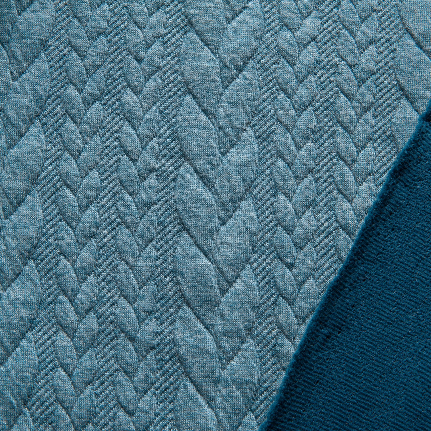 Cable Knit Jacquard Jersey - Aqua