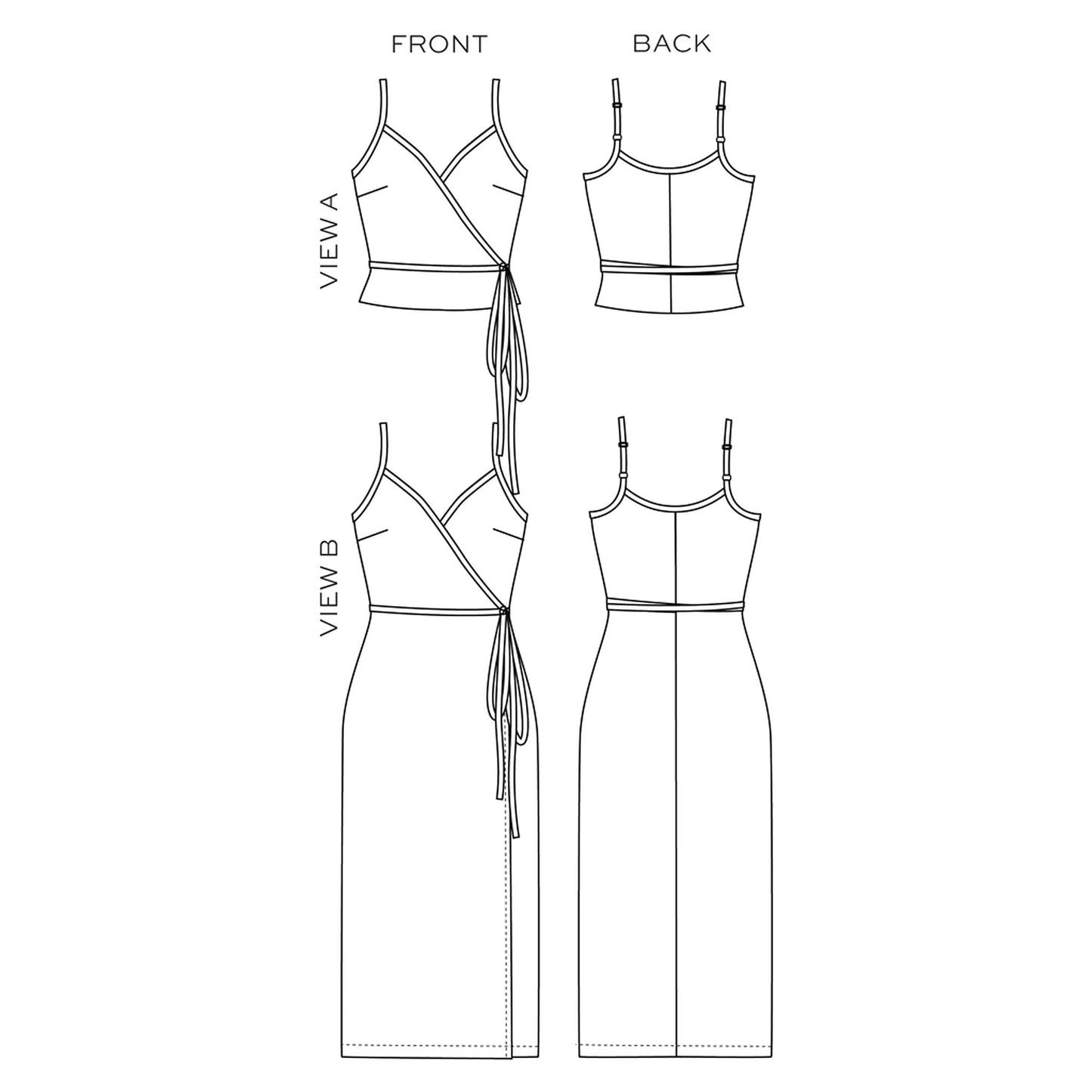 Calvin Wrap Dress and Top Sewing Pattern - True Bias