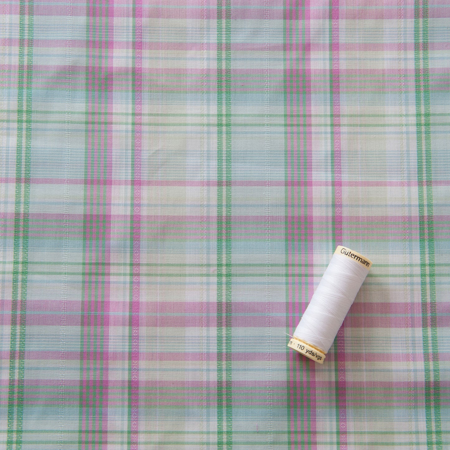 Checked Cotton Lawn in Pink and Green