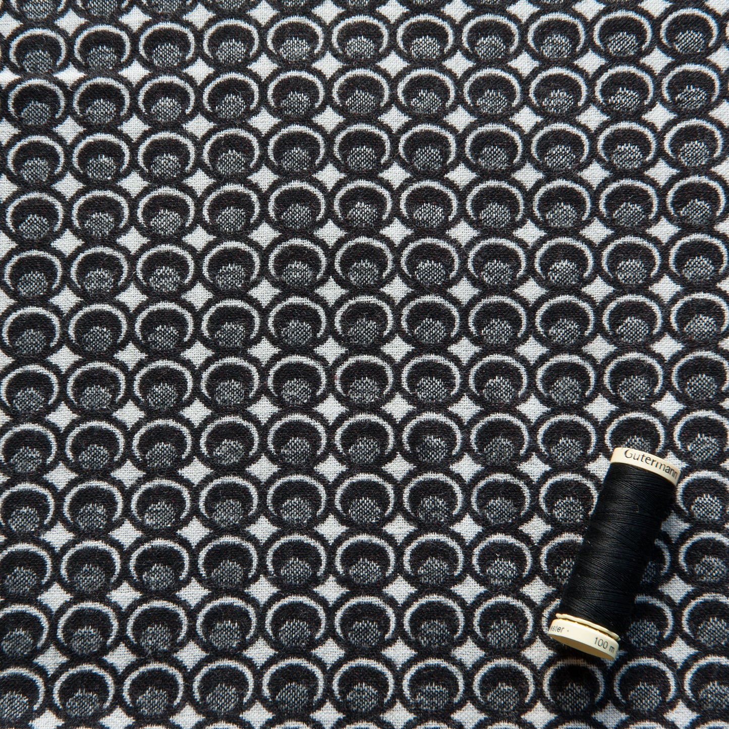 Circles Jacquard Wool Mix Fabric