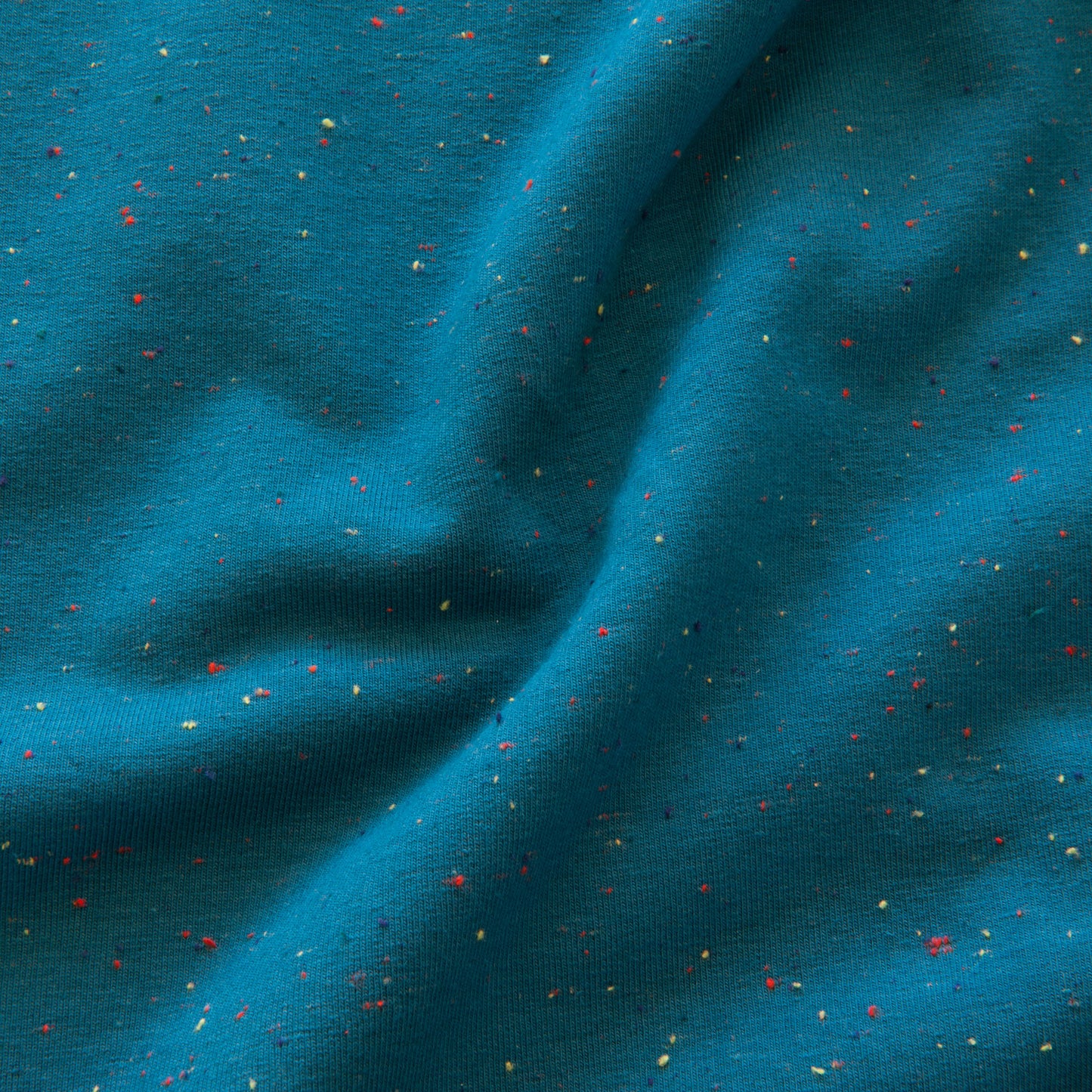 Cosy Colours Flecked Sweatshirt Fabric in Petrol
