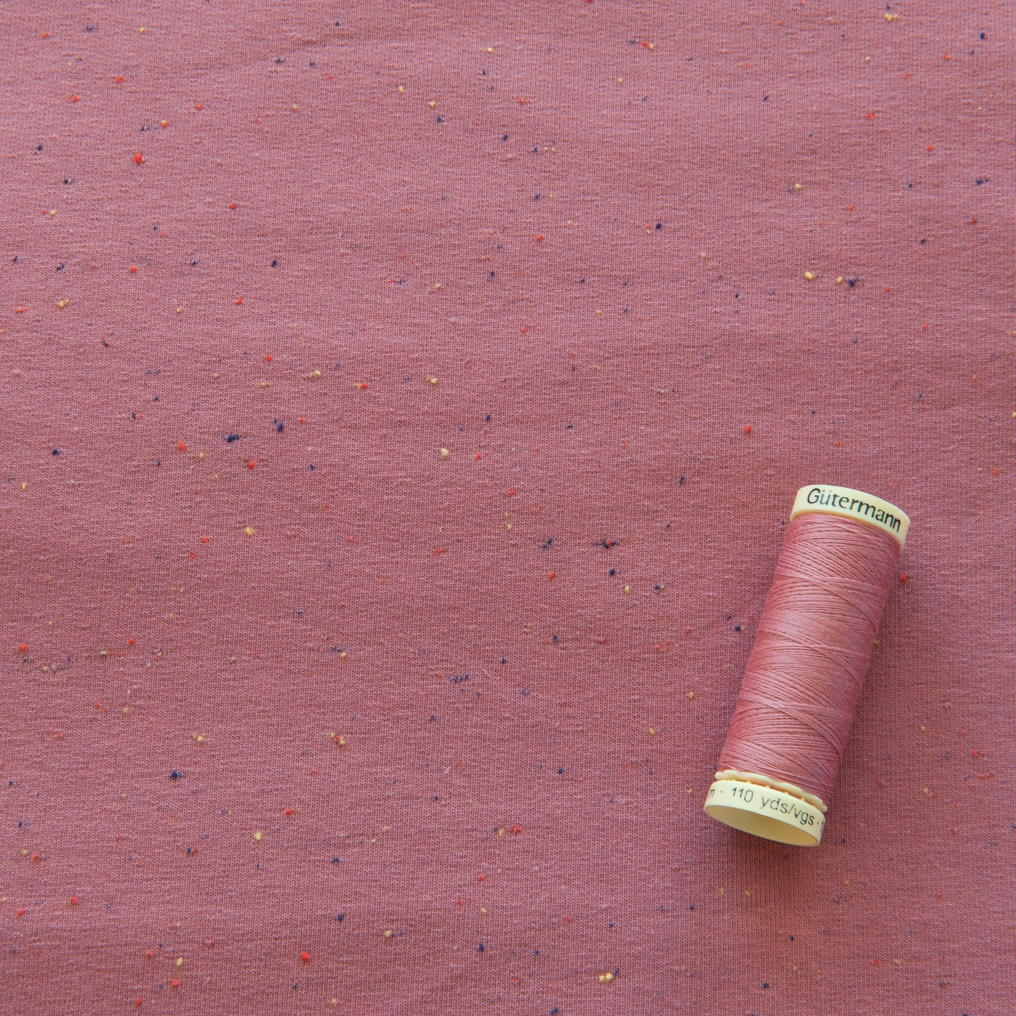 Cosy Colours Flecked Sweatshirt Fabric in Blush