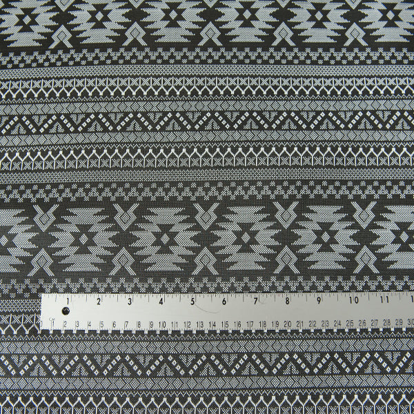 Black Aztec Patterned Jersey Dressmaking Fabric