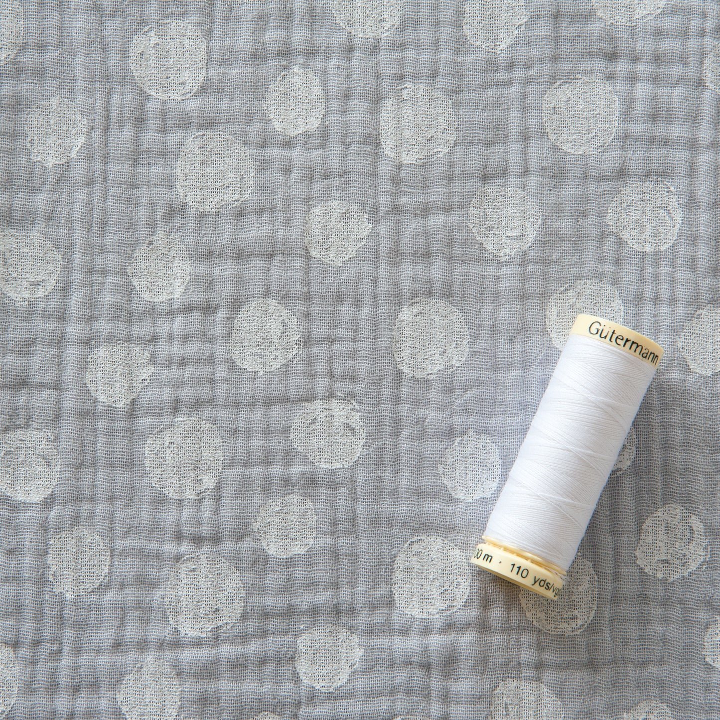 Dots Organic Cotton Double Gauze in Light Grey