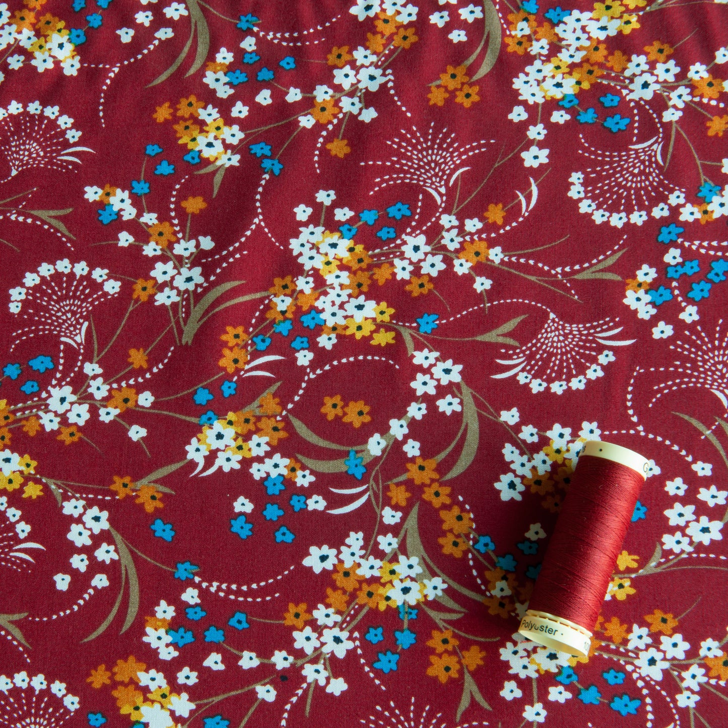 Ellen Viscose Fabric in Red
