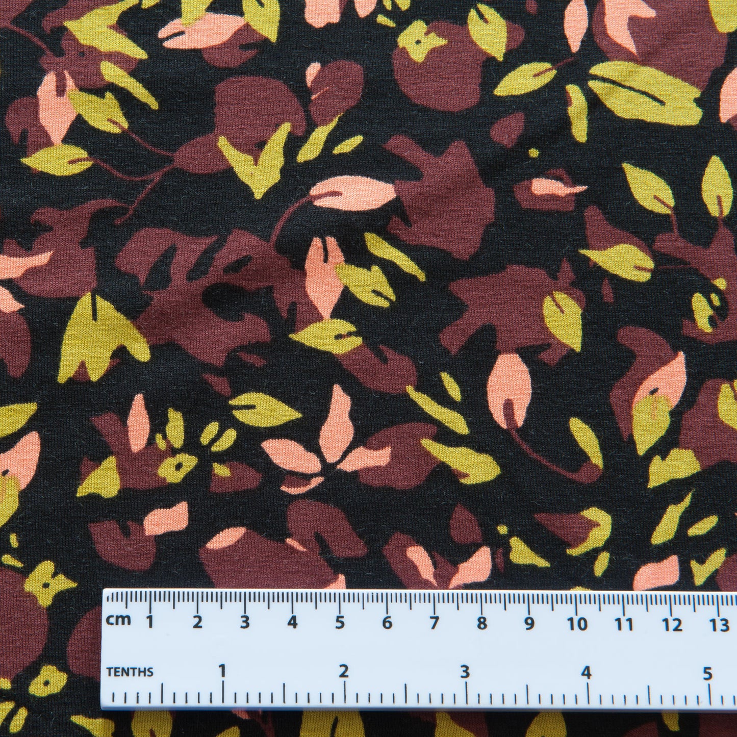 Fantasy Leaves Viscose Jersey in Black - 1m Piece