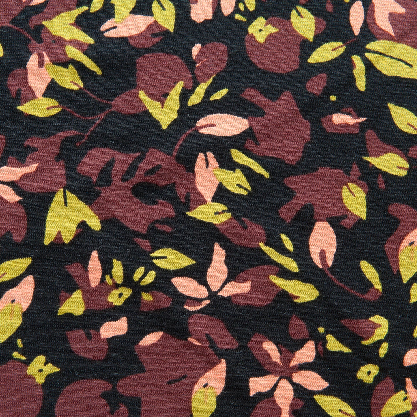 Fantasy Leaves Viscose Jersey in Black - 1m Piece
