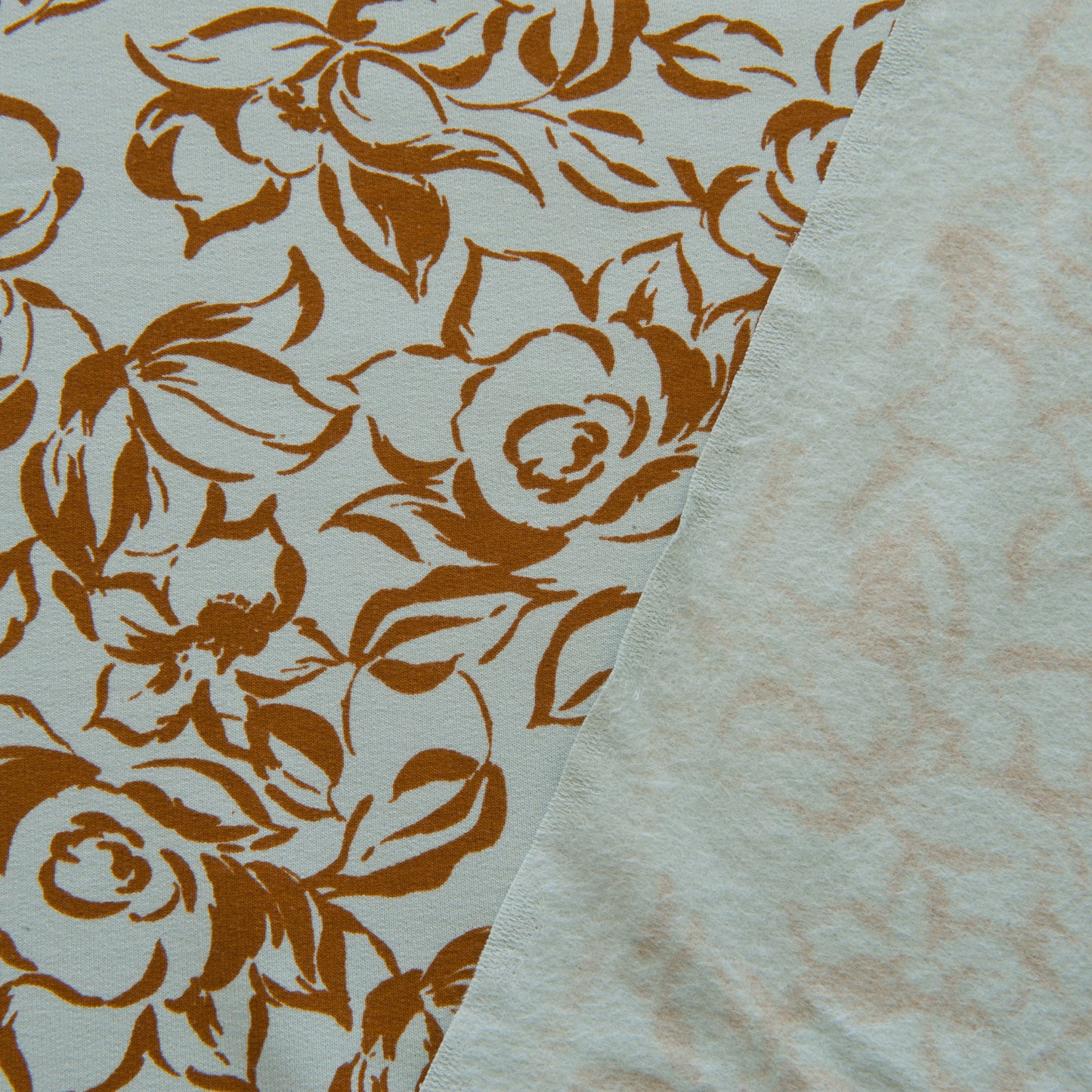 Flowers Sweatshirt Fabric in Mint