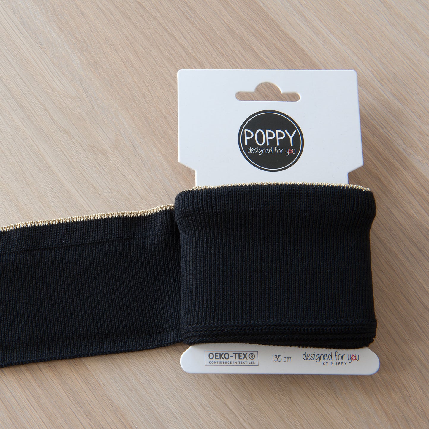 Gold Lurex Ruffle Cuffs 7cm in Black