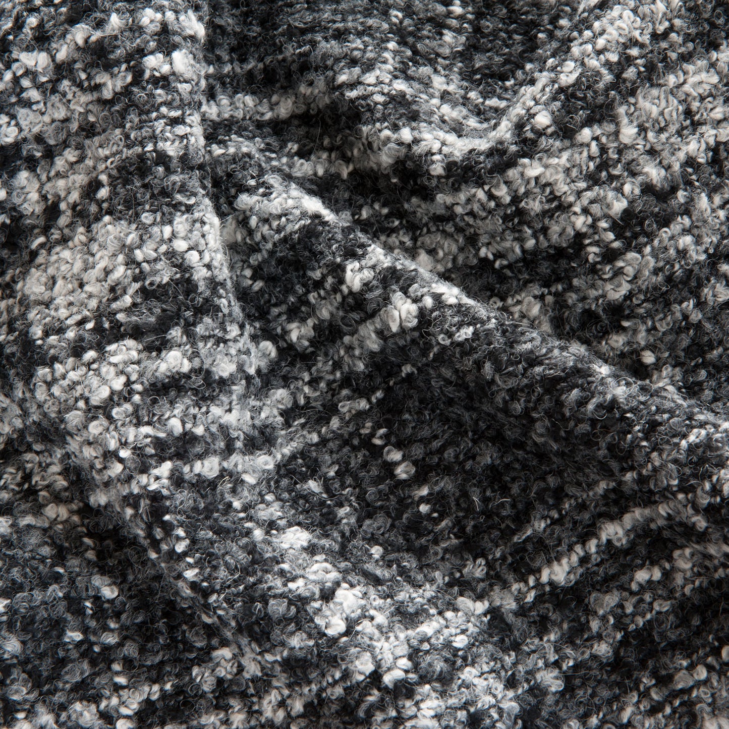 Grey Check Wool Boucle