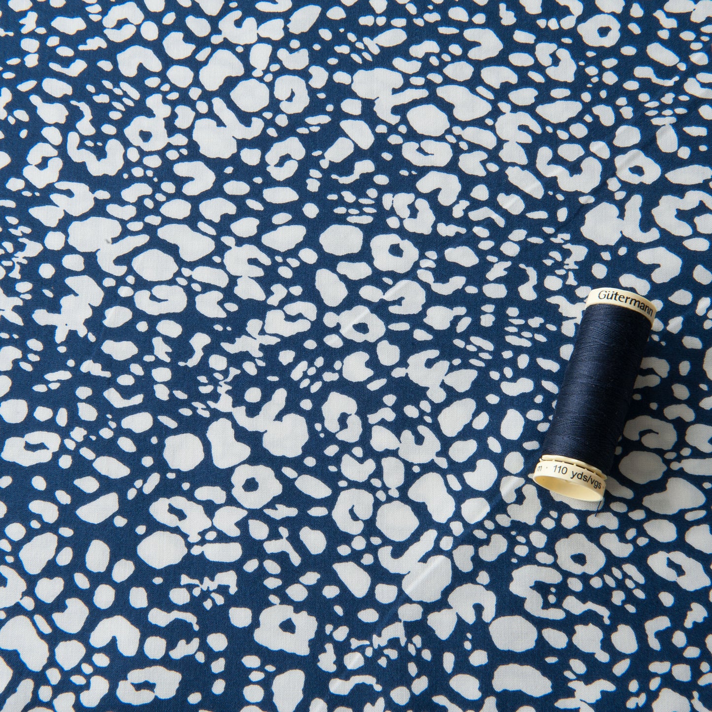 Heather Viscose Fabric in Navy