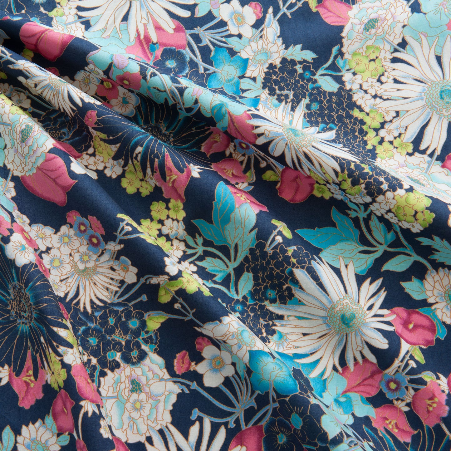 Leena Pima Cotton Lawn in Navy