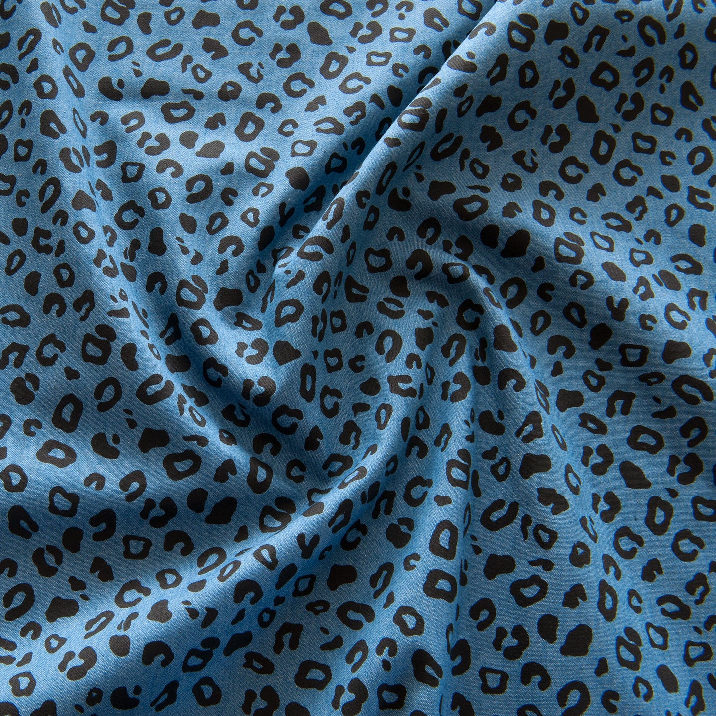 Leopard Cotton Chambray Fabric - SECOND