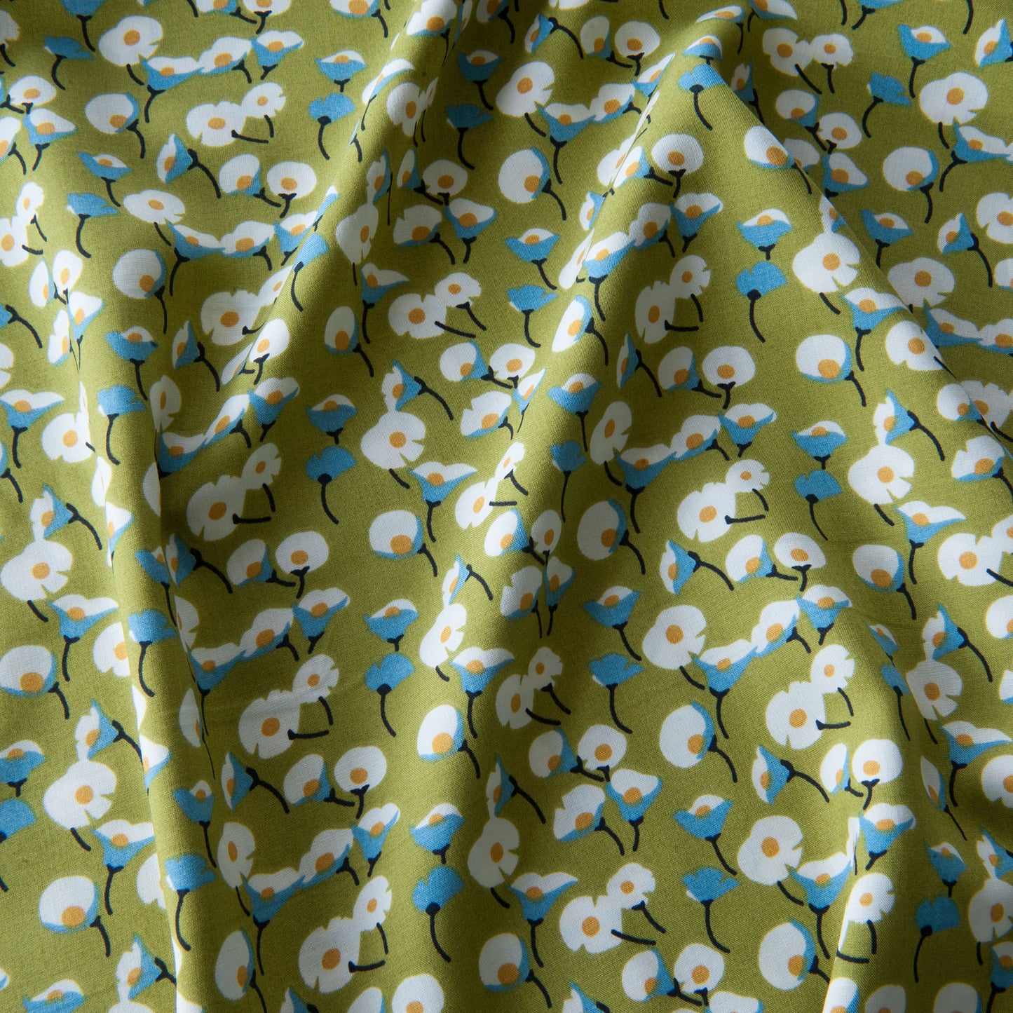 Lisa Viscose Fabric in Lime Green