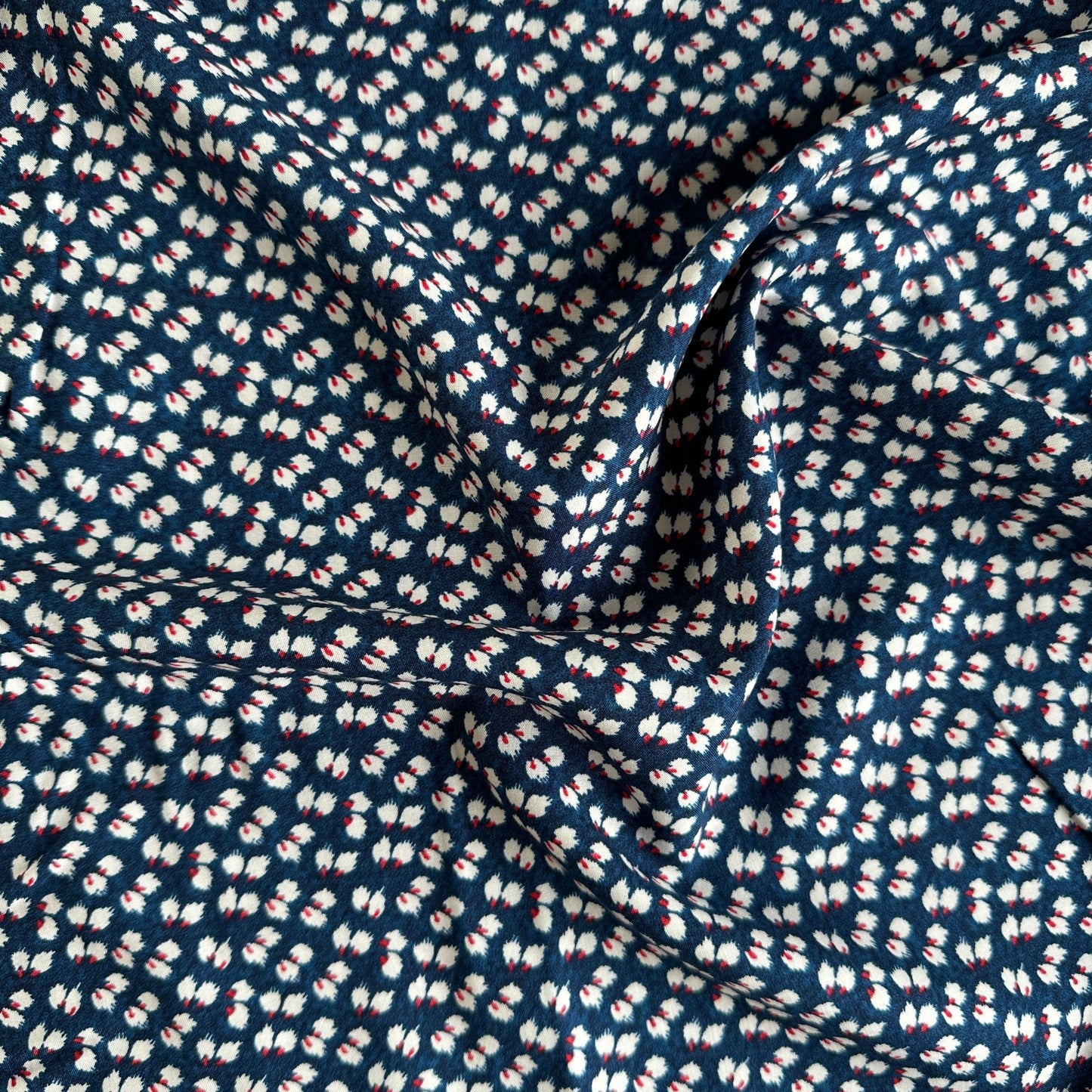 Petal Viscose Fabric in Navy