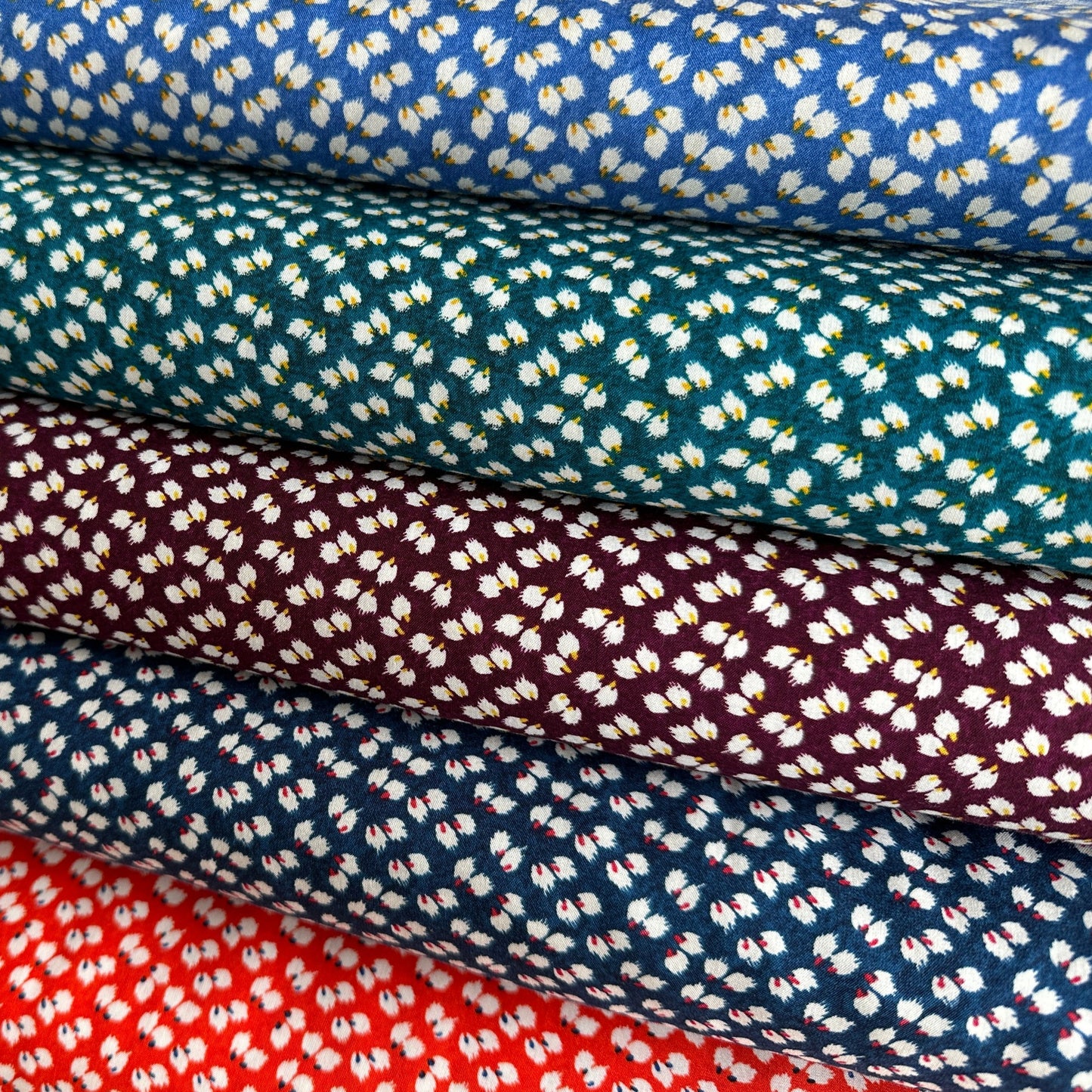Petal Viscose Fabric in Navy