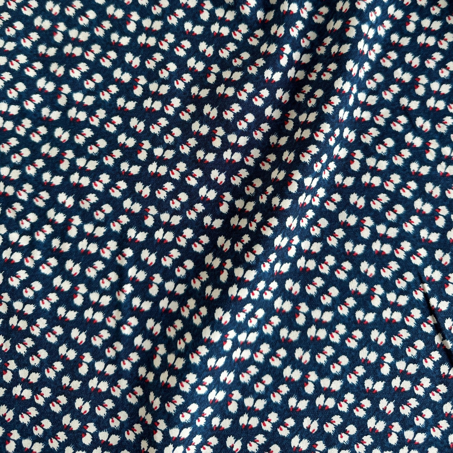 Petal Viscose Fabric in Navy