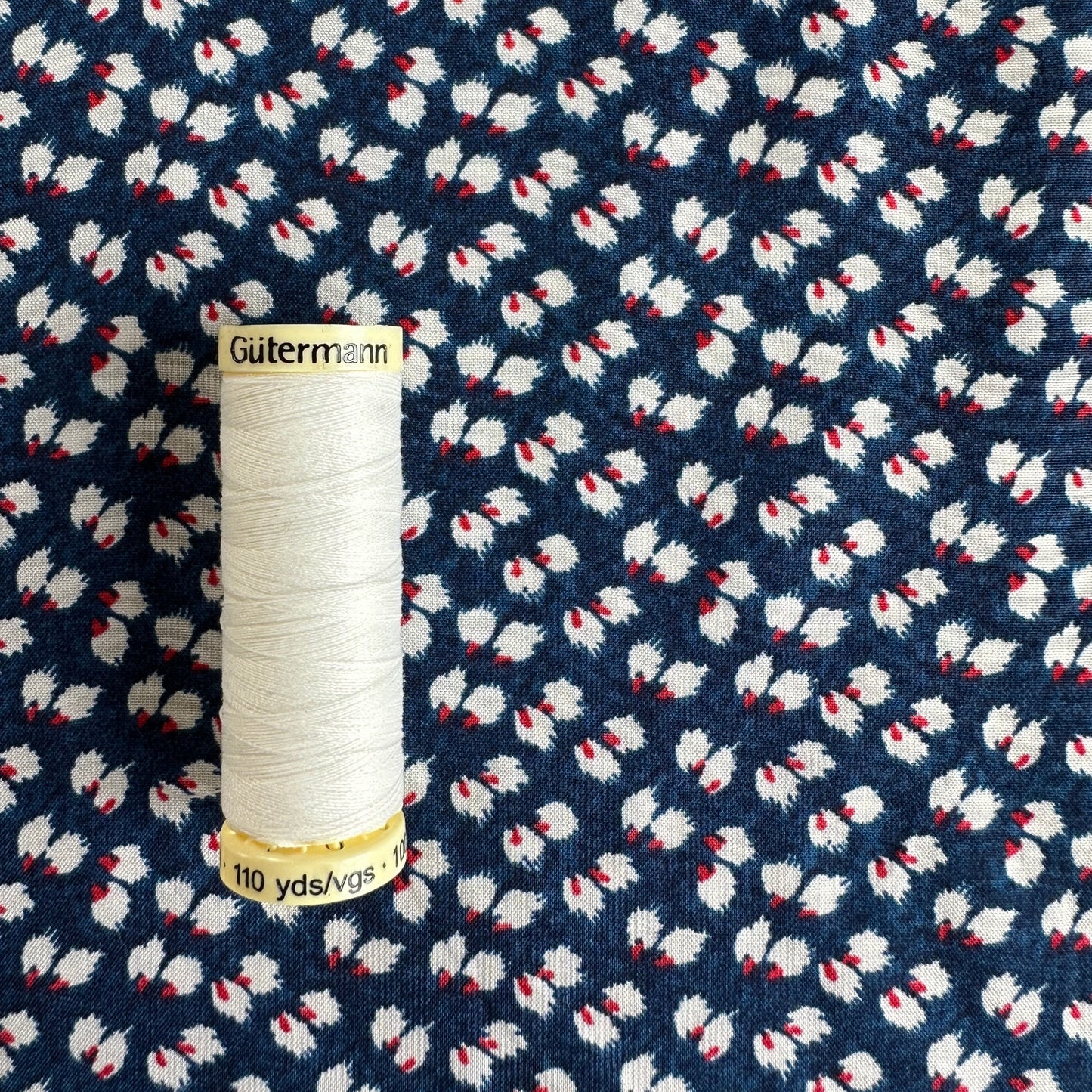Petal Viscose Fabric in Navy