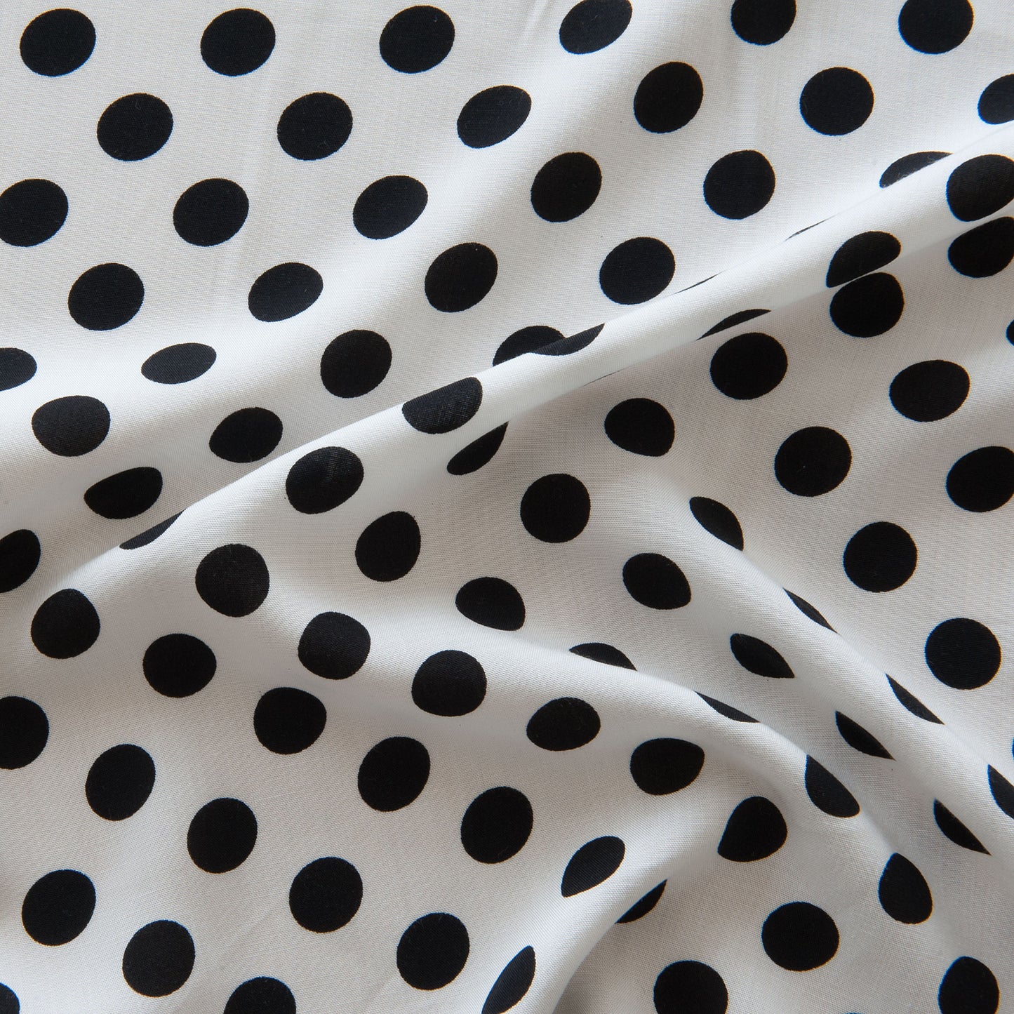 Polka Dot Viscose in Black and Ivory