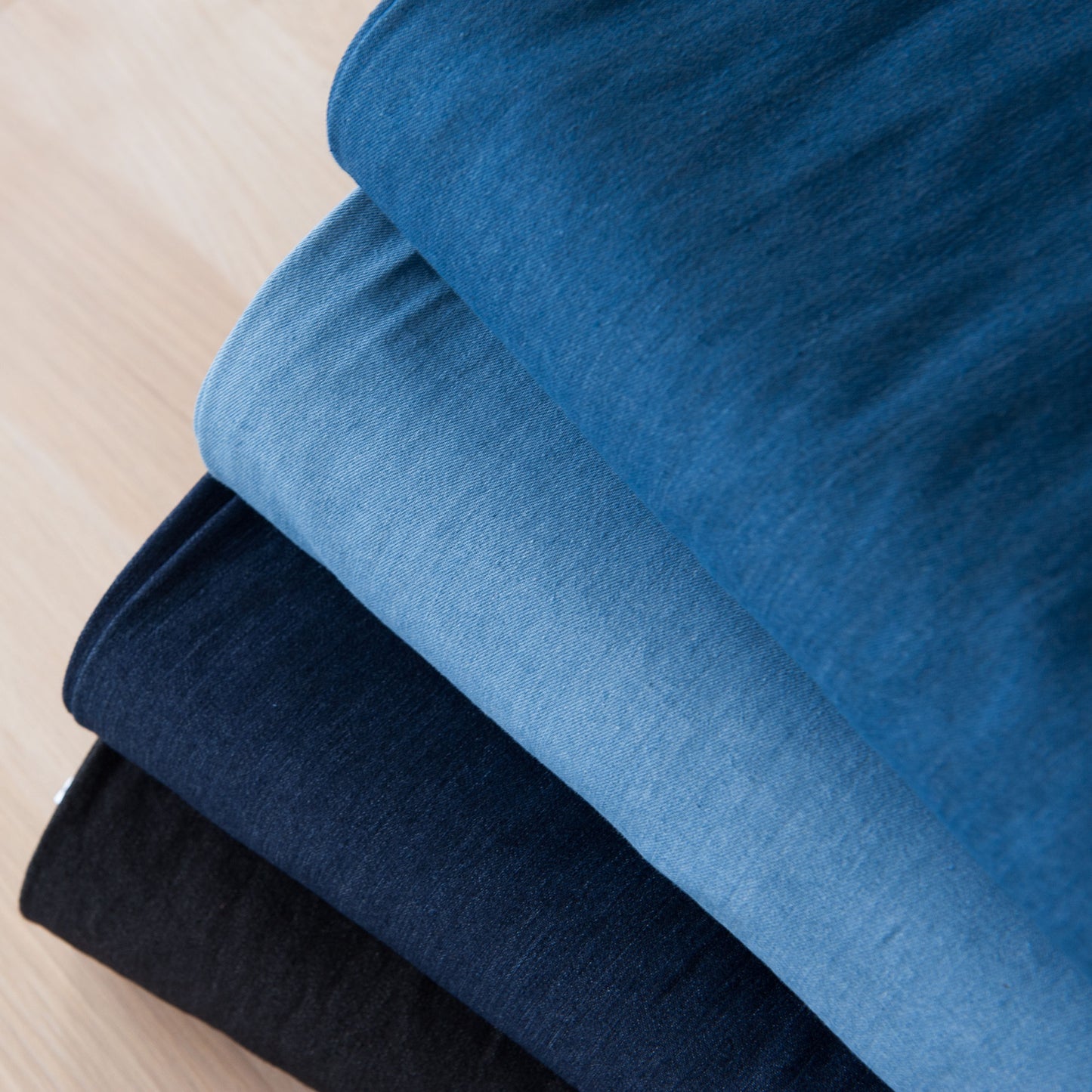 Recycled Cotton Stretch 9oz Denim in Black
