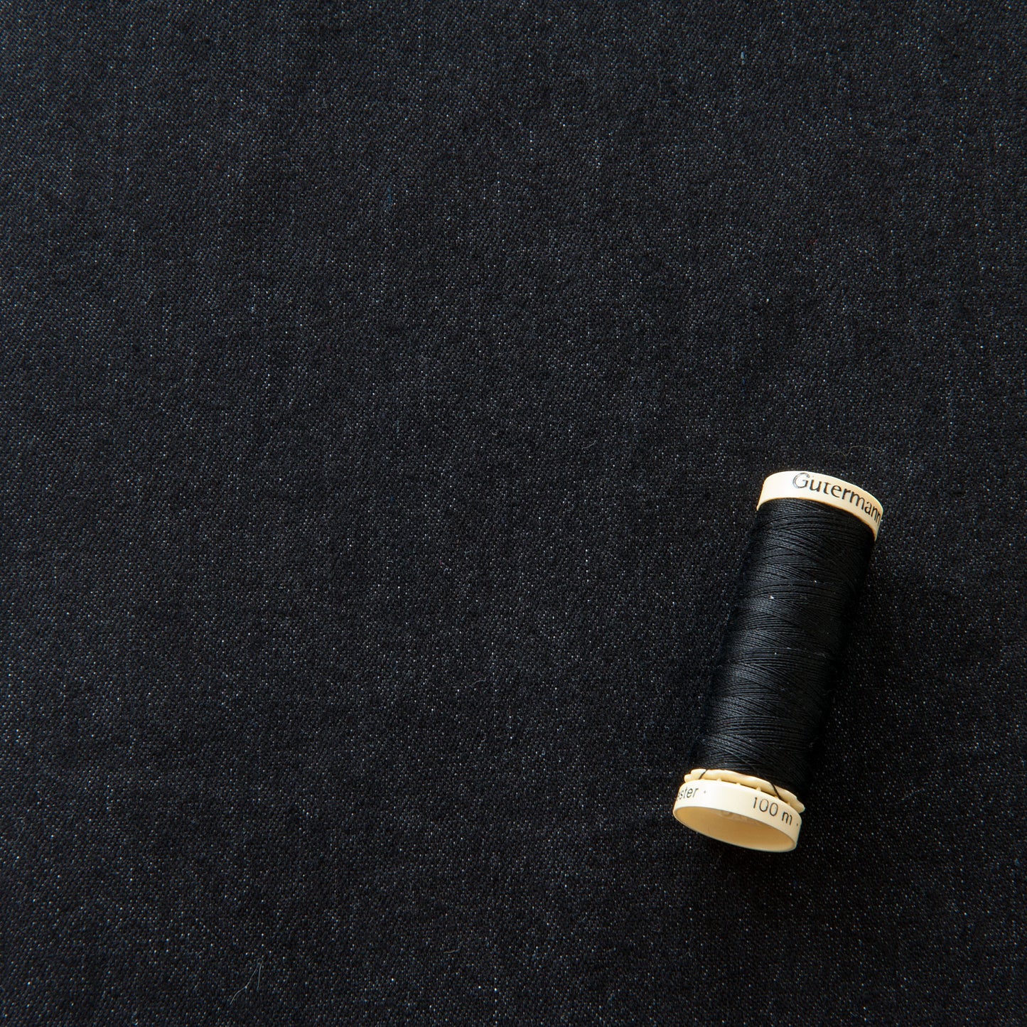 Recycled Cotton Stretch 9oz Denim in Black